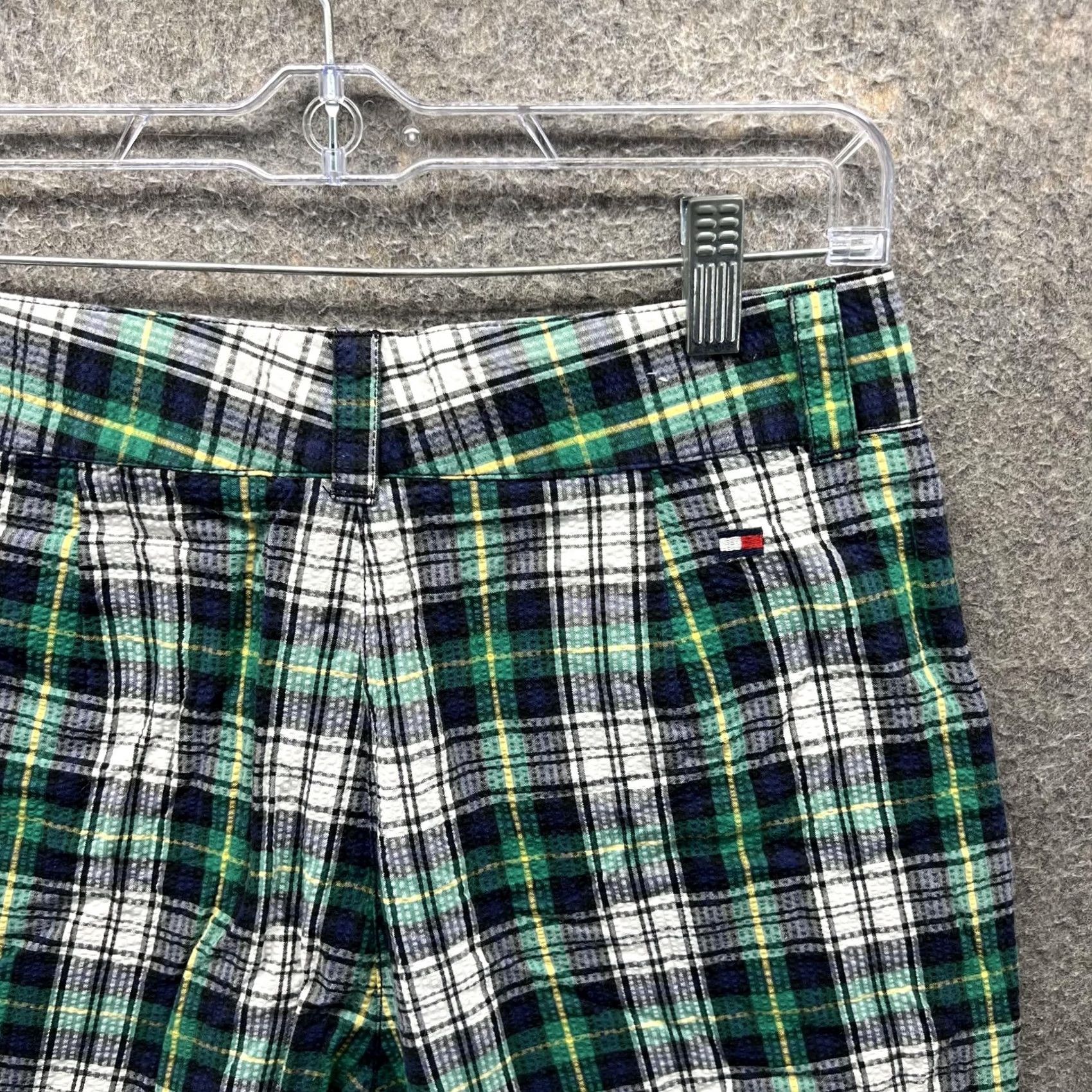 Tommy Hilfiger Tommy Hilfiger Shorts Womens 8 Green Blue Plaid Seersucker Cotton Preppy Casual Size 30" / US 8 / IT 44 - 5 Thumbnail