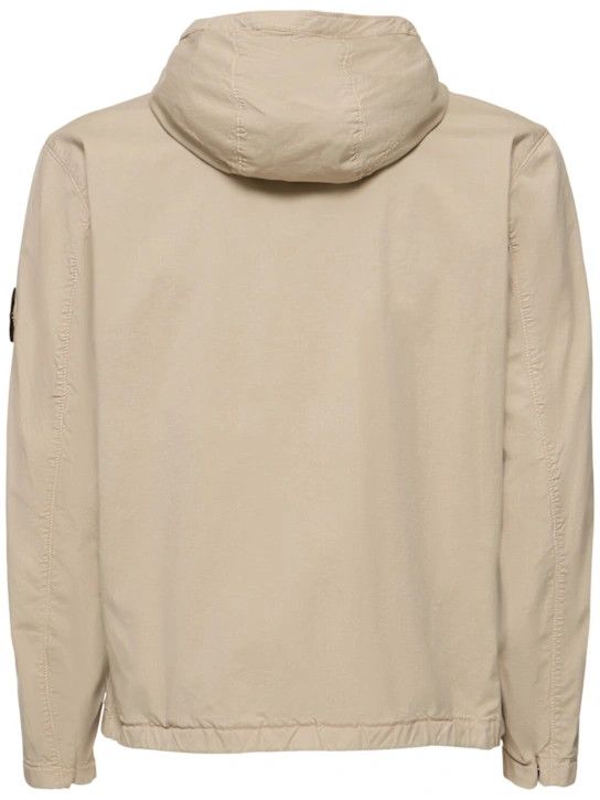 o1lsvrm0425 Short Stretch Cotton Parka in Desert