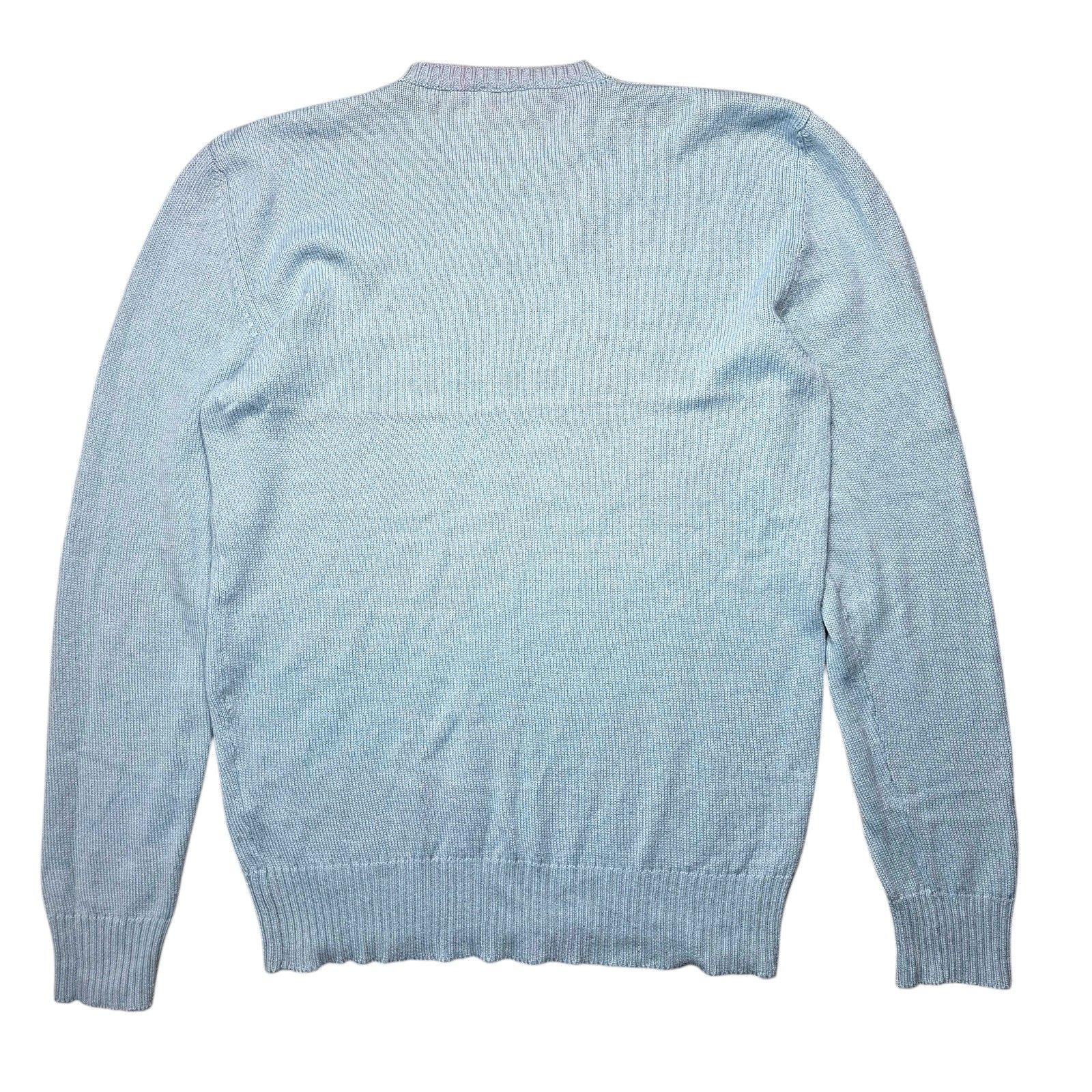 Agnona AGNONA Cashmere Silk Knit Sweater Ice Blue 48 Medium Luxury Size US M / EU 48-50 / 2 - 5 Thumbnail