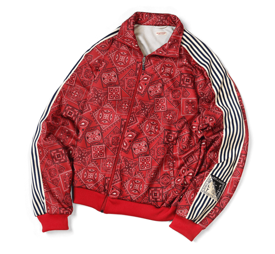 Smooth Jersey COOKIE Bandana Pattern Track JKT Red