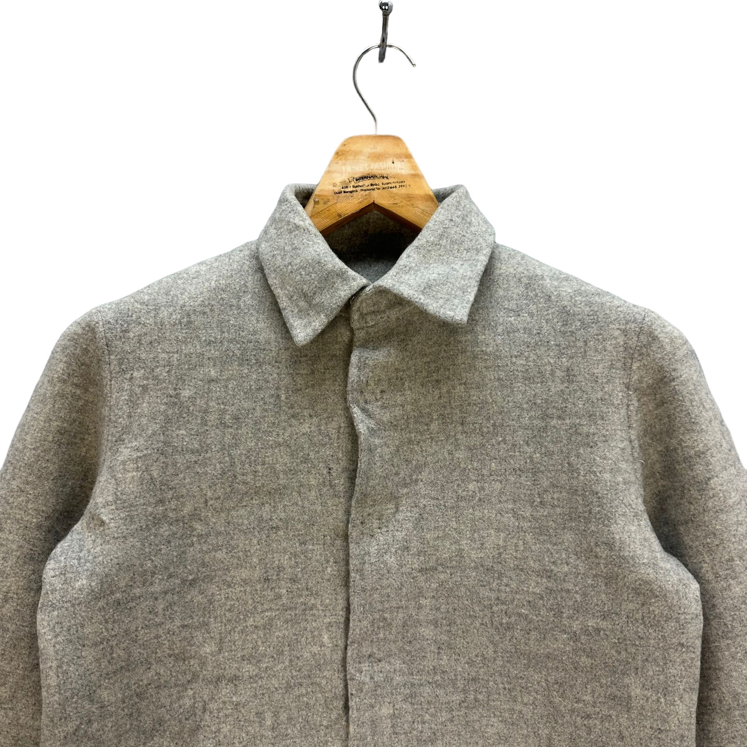 Issey Miyake TSUMORI CHISATO SNAP BUTTON WOOL SHIRT #7871-186 Size S / US 4 / IT 40 - 2 Thumbnail