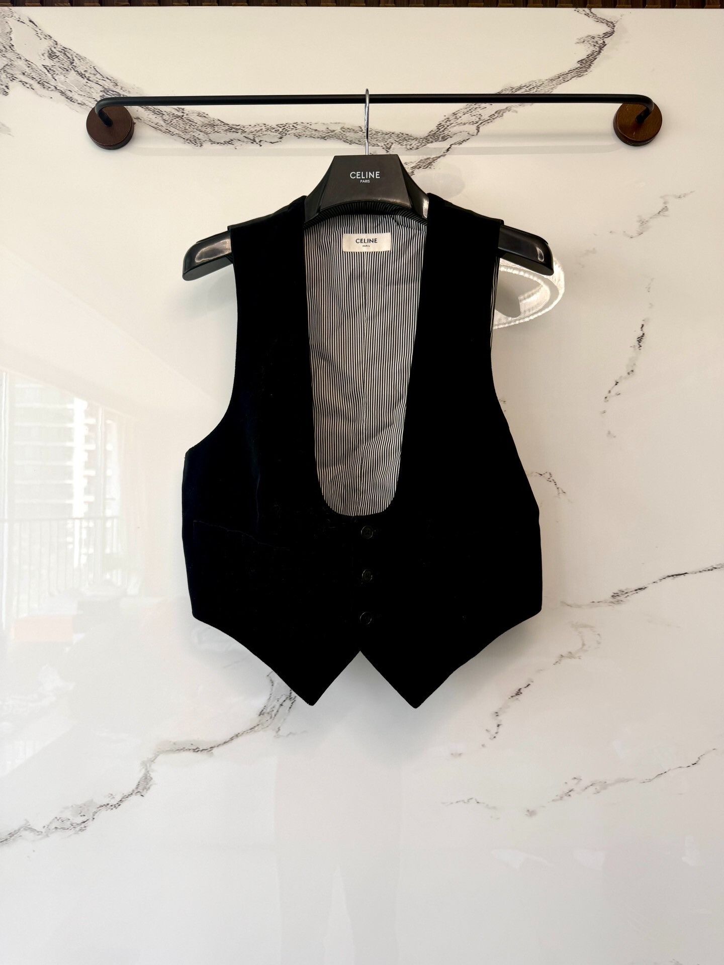 Celine celine black velvet sleeveless vest Size M / US 6-8 / IT 42-44 - 1 Thumbnail
