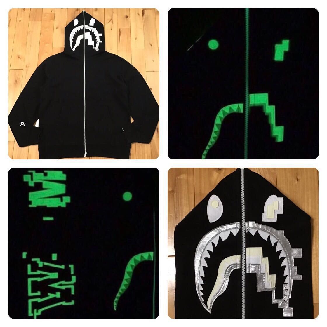 Bape 💫Glow in the dark💫 BAPE DIGITAL SHARK FULL ZIP HOODIE APE Size US XL / EU 56 / 4 - 1 Thumbnail