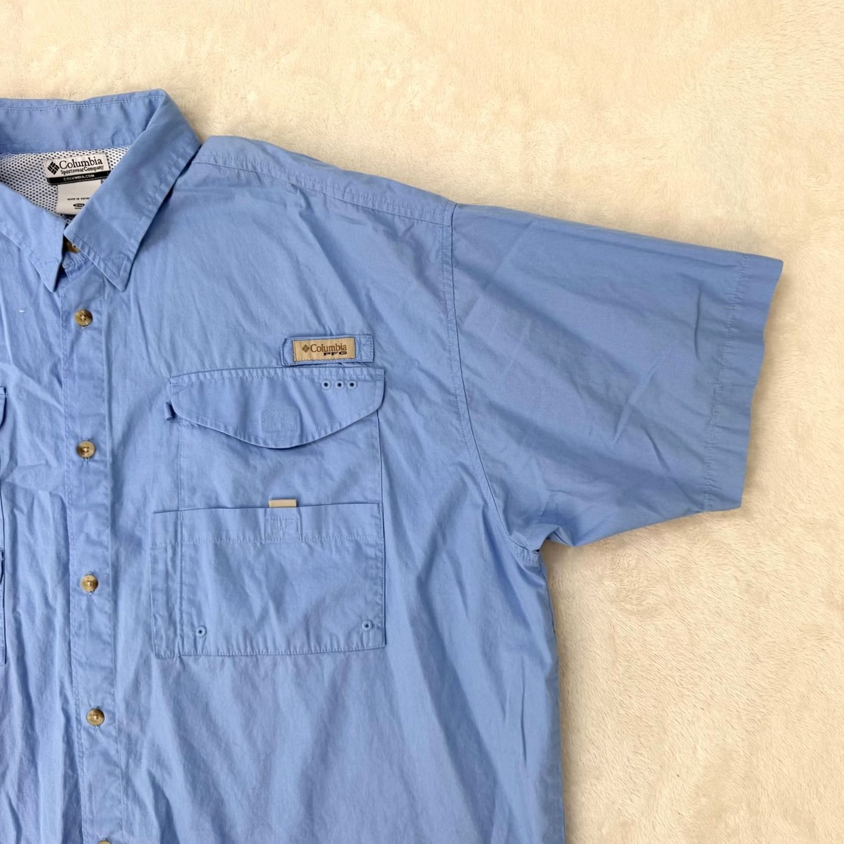 Vintage Columbia PFG Shirt Mens 2XL Blue Button-Up Short Sleeve Fishing Vented Outdoor Casual Summer Size US XXL / EU 58 / 5 - 3 Thumbnail
