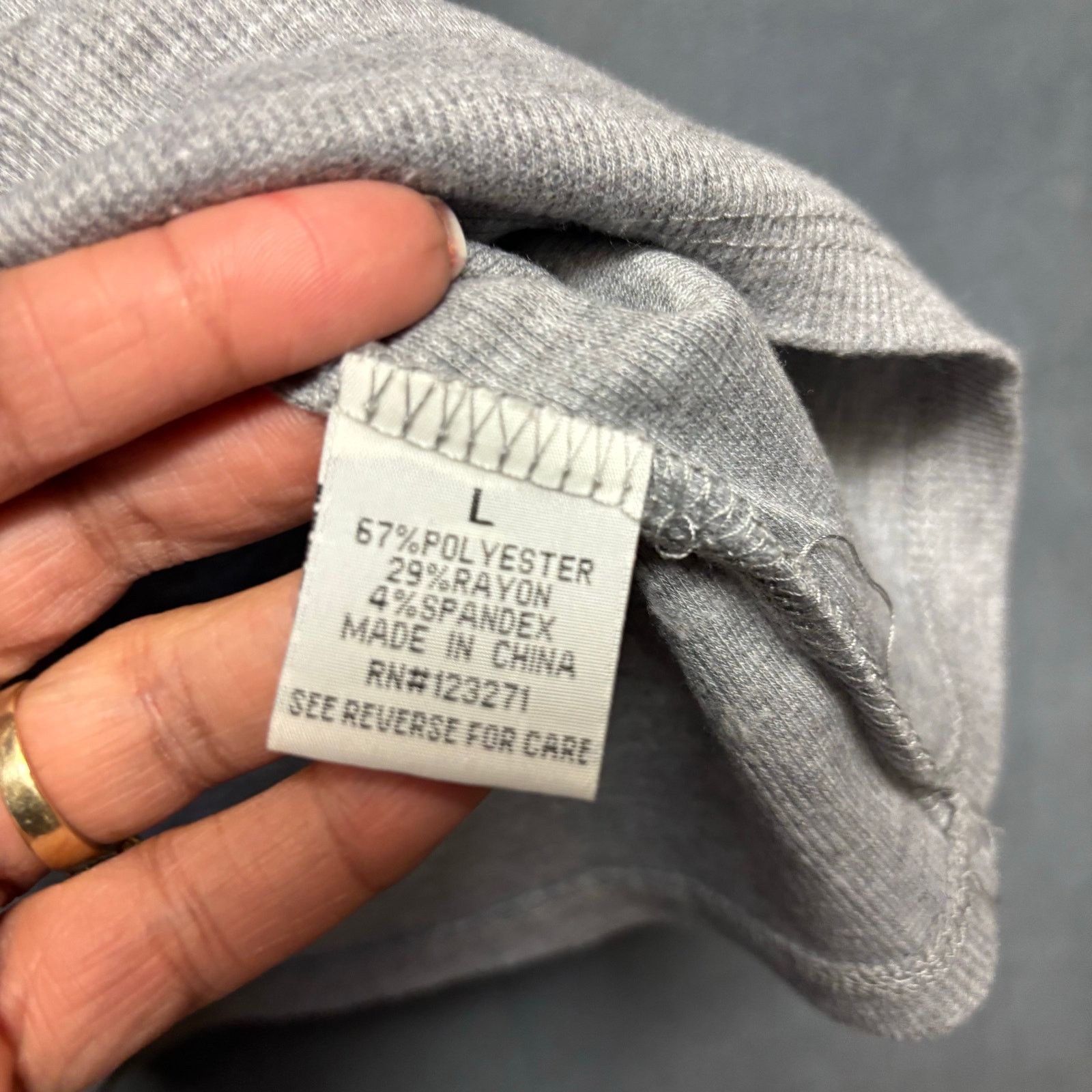 Other Faded Rose Essentials Ribbed Rhinestone Cross Tee Gray Large Size L / US 10 / IT 46 - 4 Thumbnail