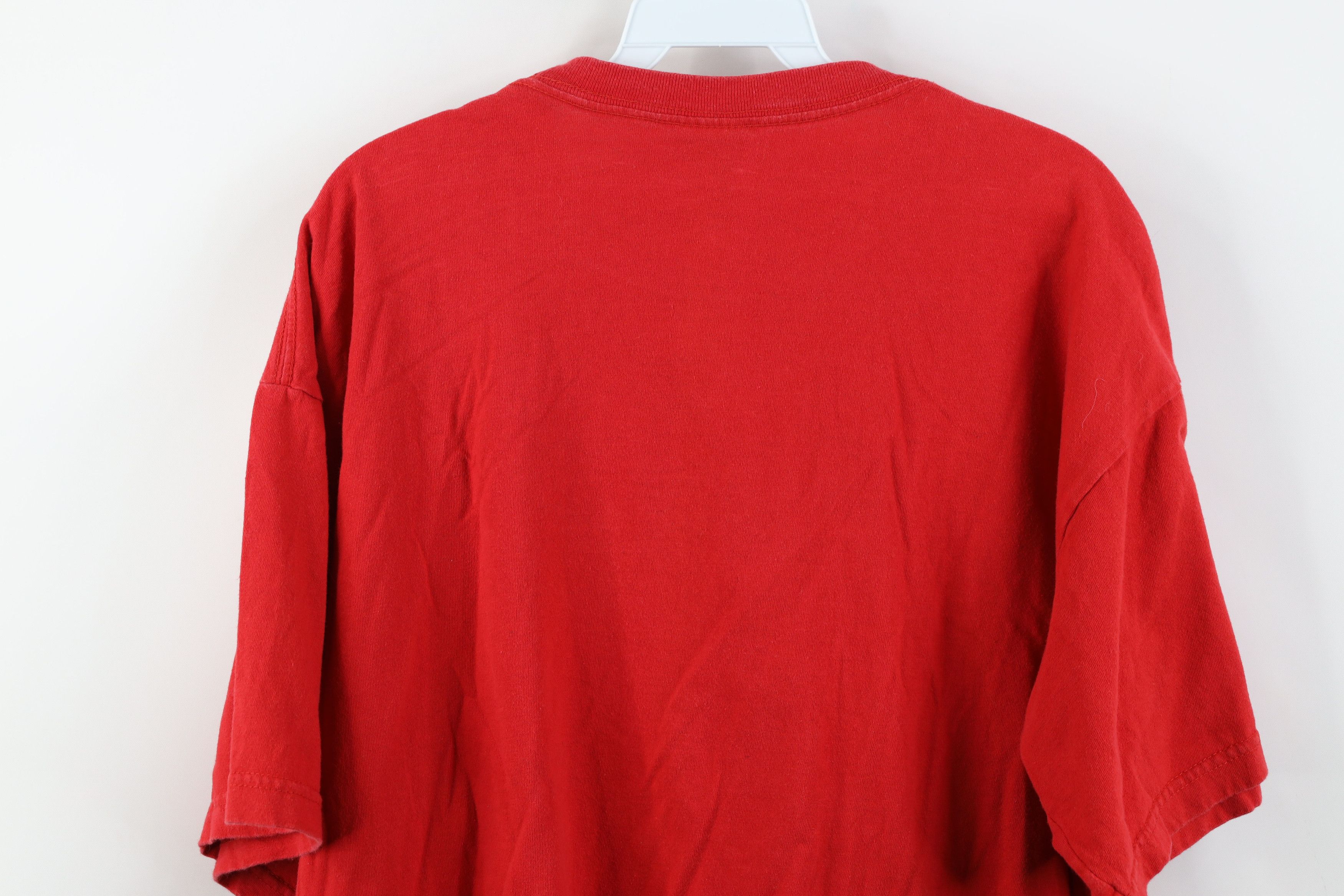 Vintage Vintage 90s Script Detroit Red Wings Hockey T-Shirt Red Size US XL / EU 56 / 4 - 13 Thumbnail