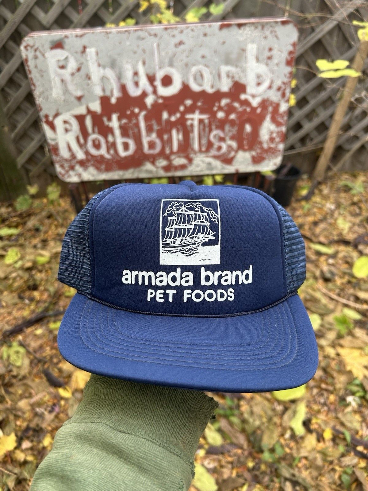 Vintage Vtg trucker hat armada brand pet food grain ship boat snapba Size ONE SIZE - 2 Thumbnail