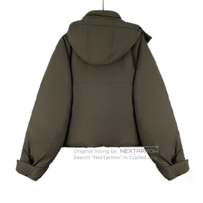 Balenciaga Balenciaga Brown Green Logo Letter Embroidered Hooded Draw Size XXS / US 00 / IT 34 - 2 Thumbnail