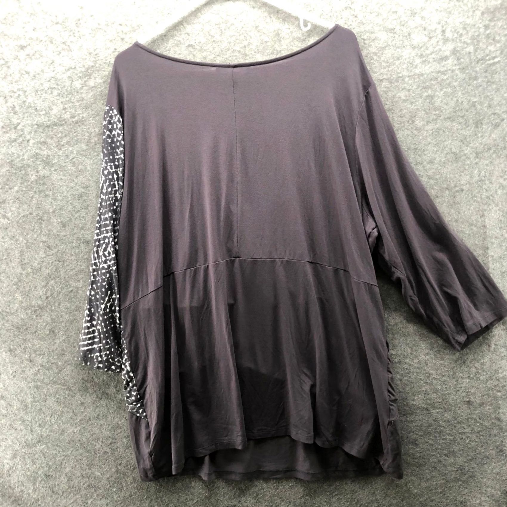Vintage Catherines Top Womens 3X Gray Curvy Collection Surplice Faux Wrap Geometric Size XXL / US 16-18 / IT 52-54 - 2 Thumbnail