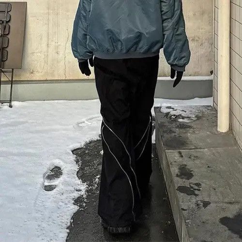 Other Front Curve Zipper Adjustable Black Flare Jeans Size US 31 - 3 Thumbnail