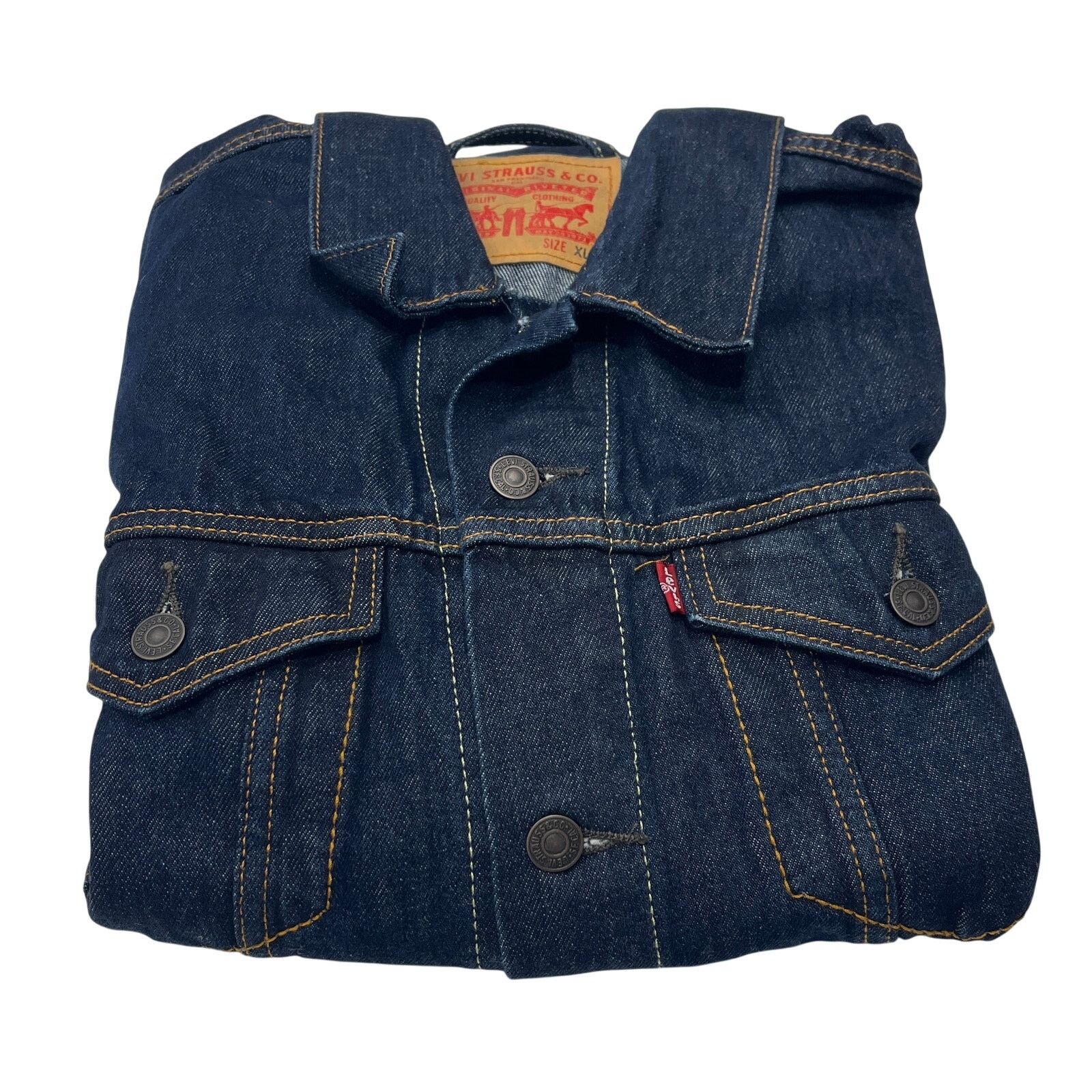 Levi's *9-37 LEVI Men's Denim Trucker Jacket Dark Wash Size XL Size US XL / EU 56 / 4 - 6 Thumbnail