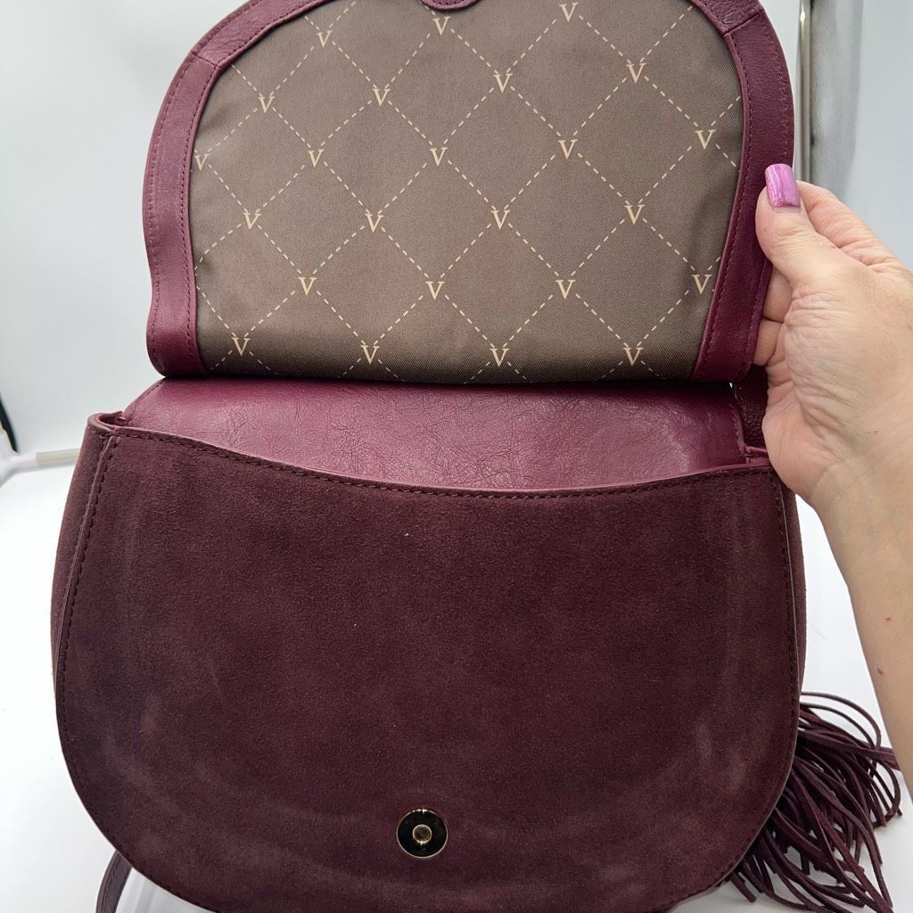 Vince Camuto Vince Camuto Deep Eggplant Purple Suede & Leather Saddle Bag Size ONE SIZE - 12 Thumbnail