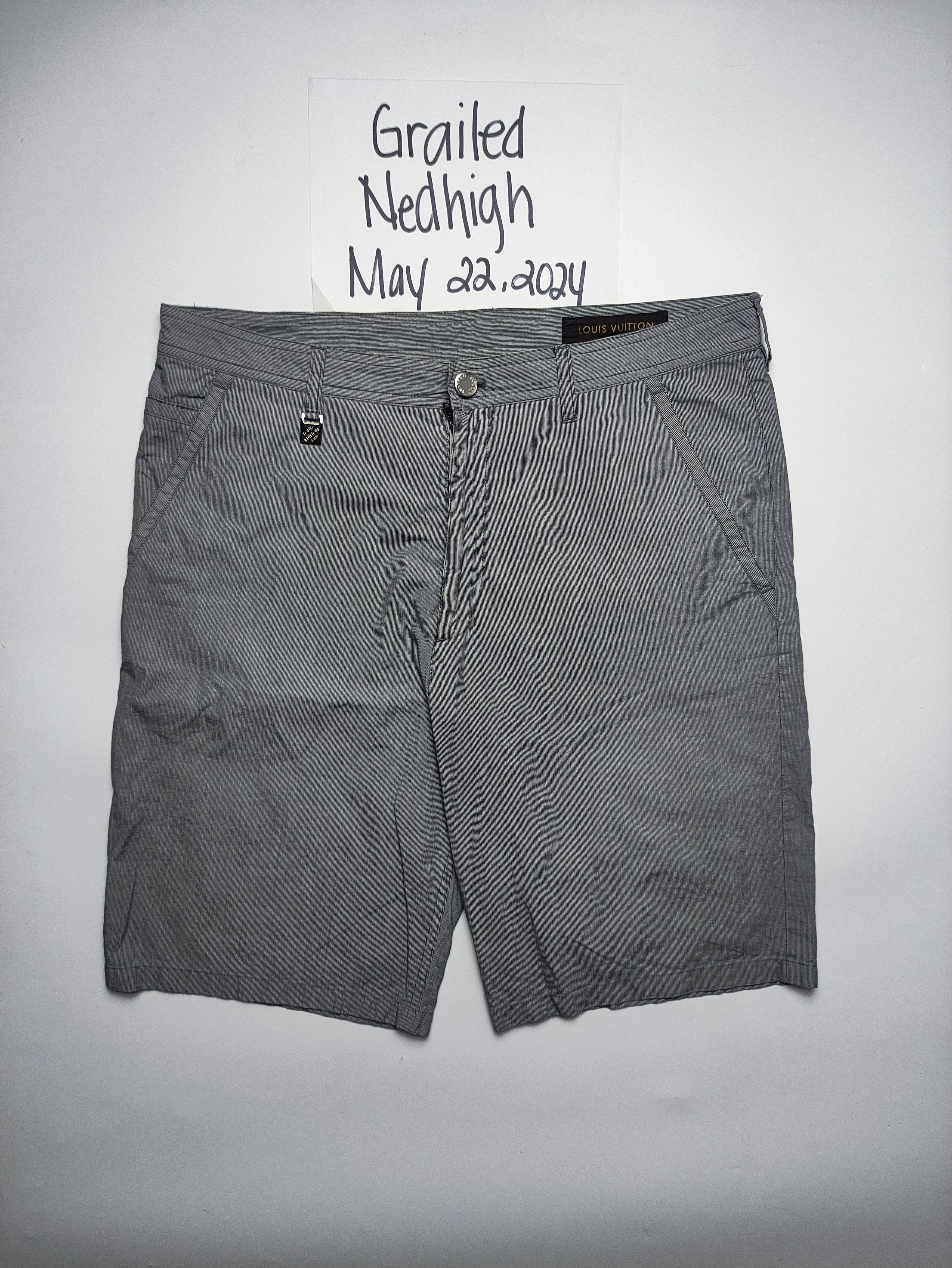 image of Louis Vuitton Cotton Work Wear Short in Light Grey, Men's (Size 40)