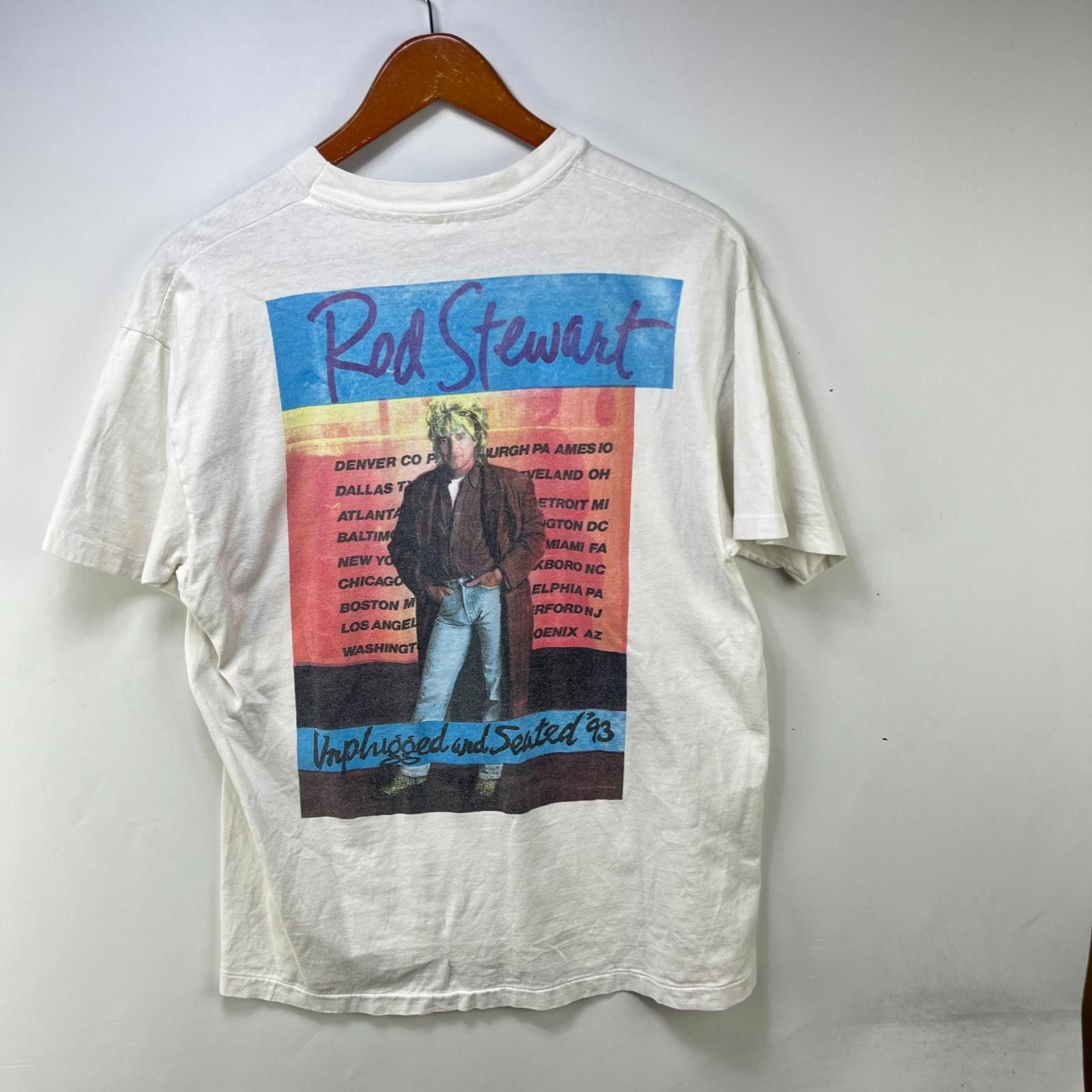 Vintage Vintage 90s Rod Stewart Unplugged And Seated T Shirt Large Size US L / EU 52-54 / 3 - 4 Thumbnail