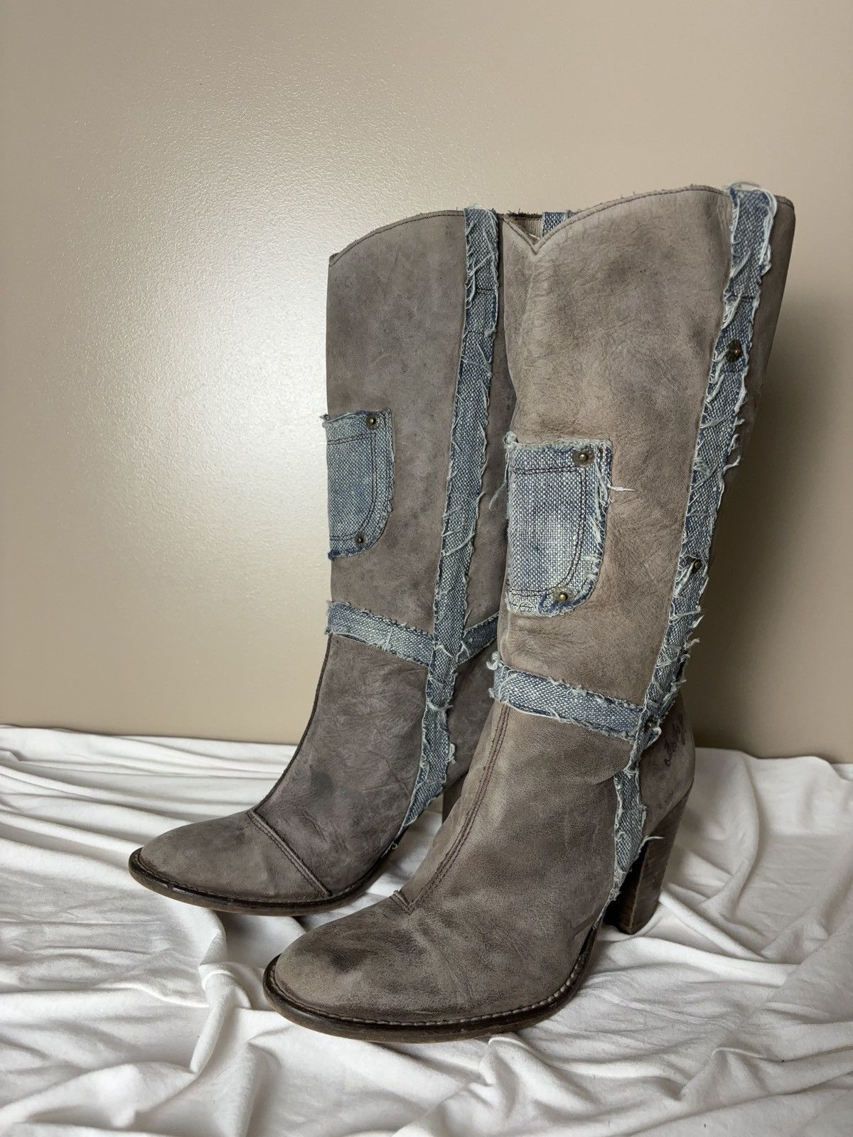 Vintage Destroy 90s rare vintage high boots western style shoes Size US 9 / IT 39 - 4 Thumbnail