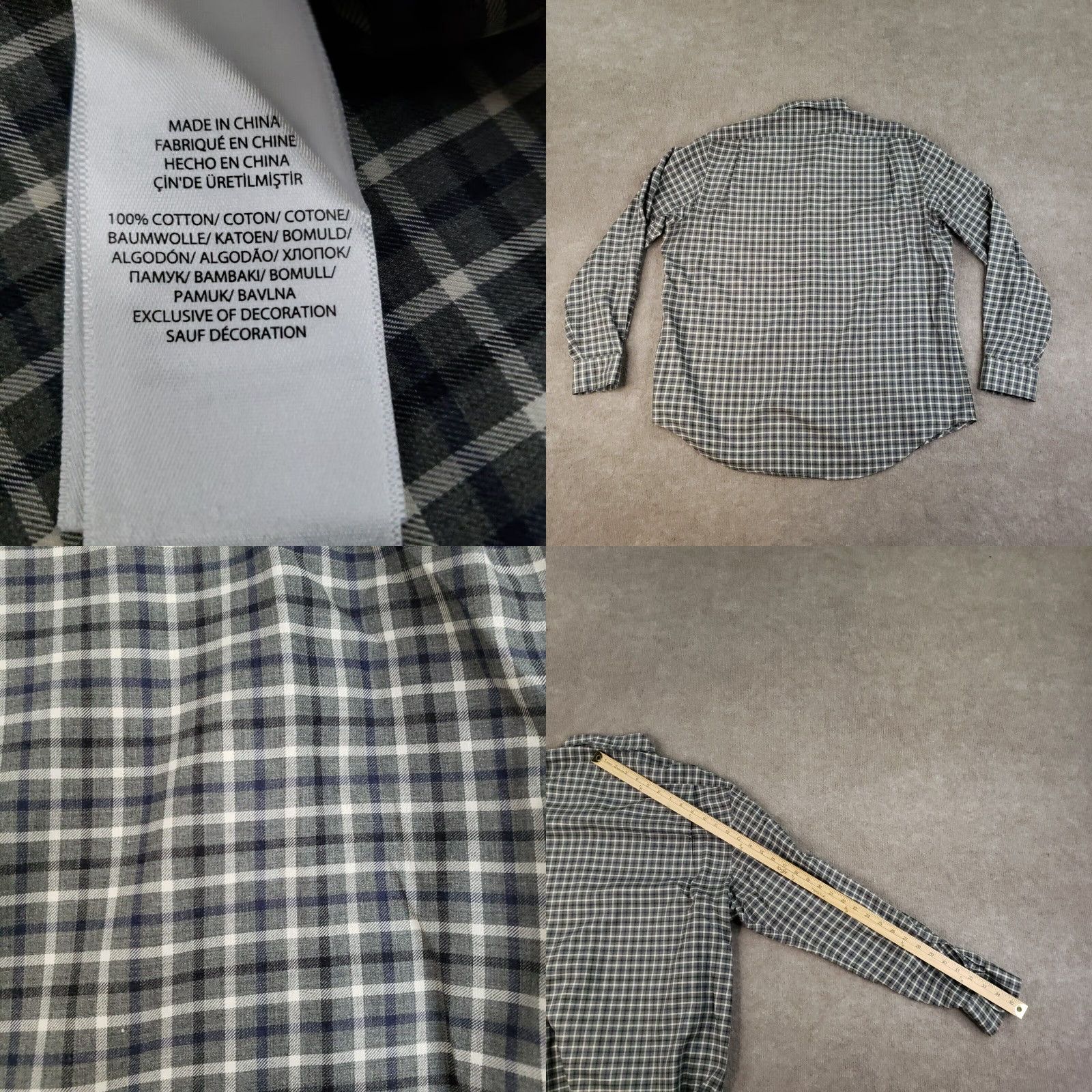 Ralph Lauren Ralph Lauren Shirt Mens Large Gray Blue White Plaid Button Up Casual Preppy Size US L / EU 52-54 / 3 - 8 Thumbnail