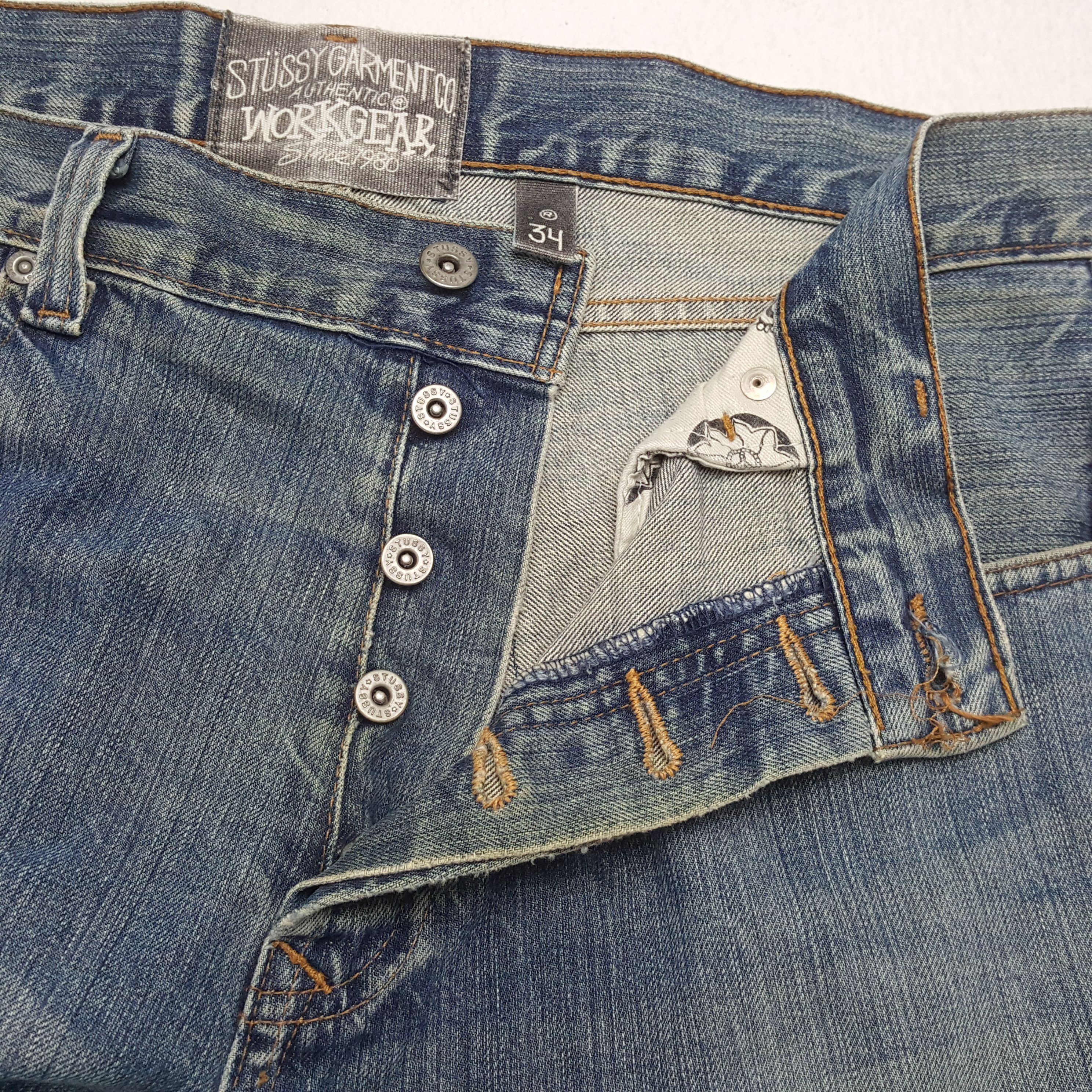 Stussy × Vintage Vintage STUSSY Streetwear Skateboard Logo Style Custom Jeans Size US 35 - 12 Thumbnail