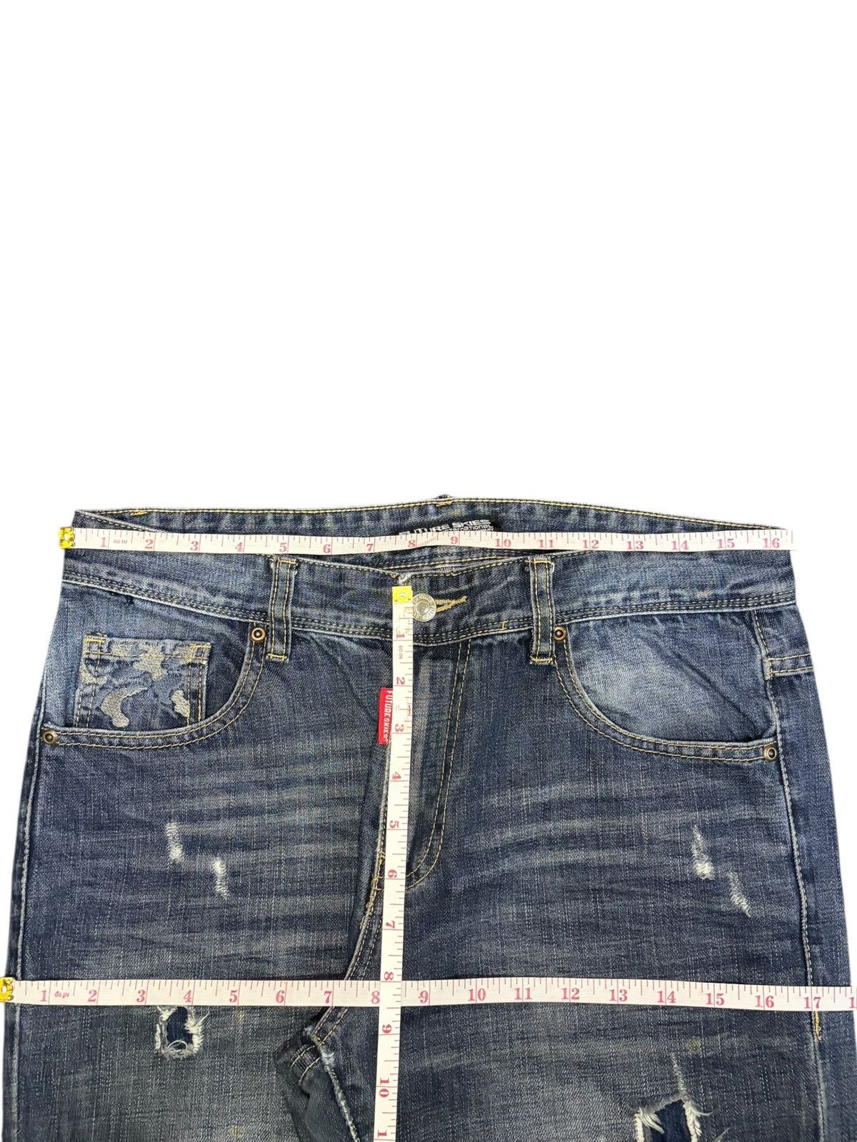 Dsquared2 Vintage Japanese Brand Faded Wash Patch Distress Jeans Size US 33 - 6 Thumbnail