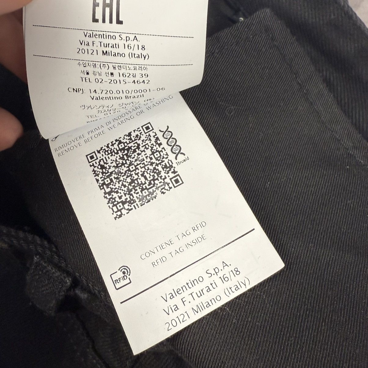 Valentino Valentino VLTN Logo Print Washed Denim Black Straight Jeans Size US 30 / EU 46 - 8 Thumbnail