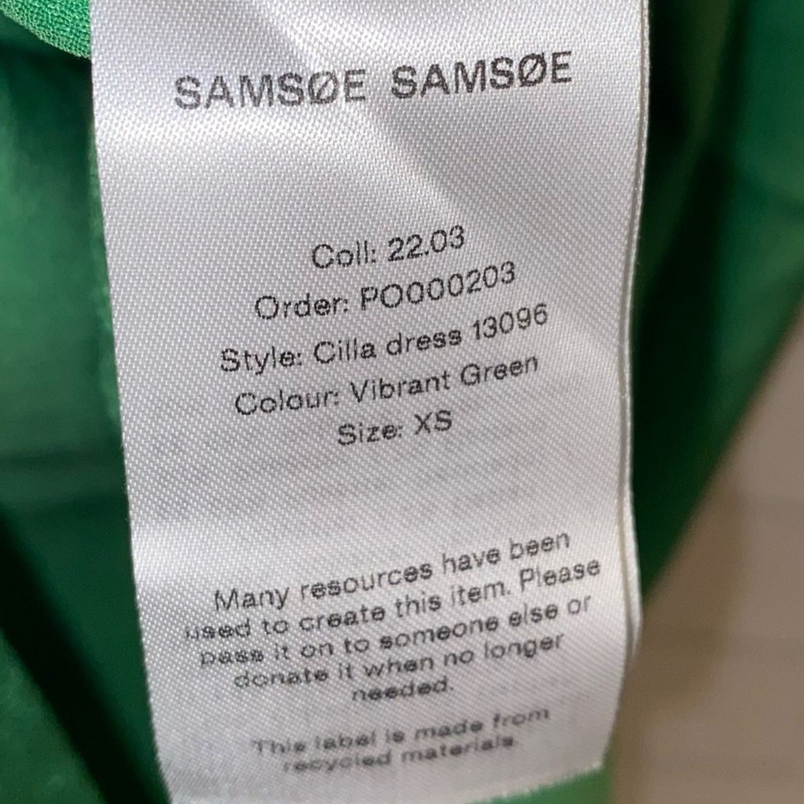 Samsoe Samsoe SAMSOE SAMSOE Garmentory $250 Cillia Green Satin Dress XS Size XS / US 0-2 / IT 36-38 - 14 Thumbnail