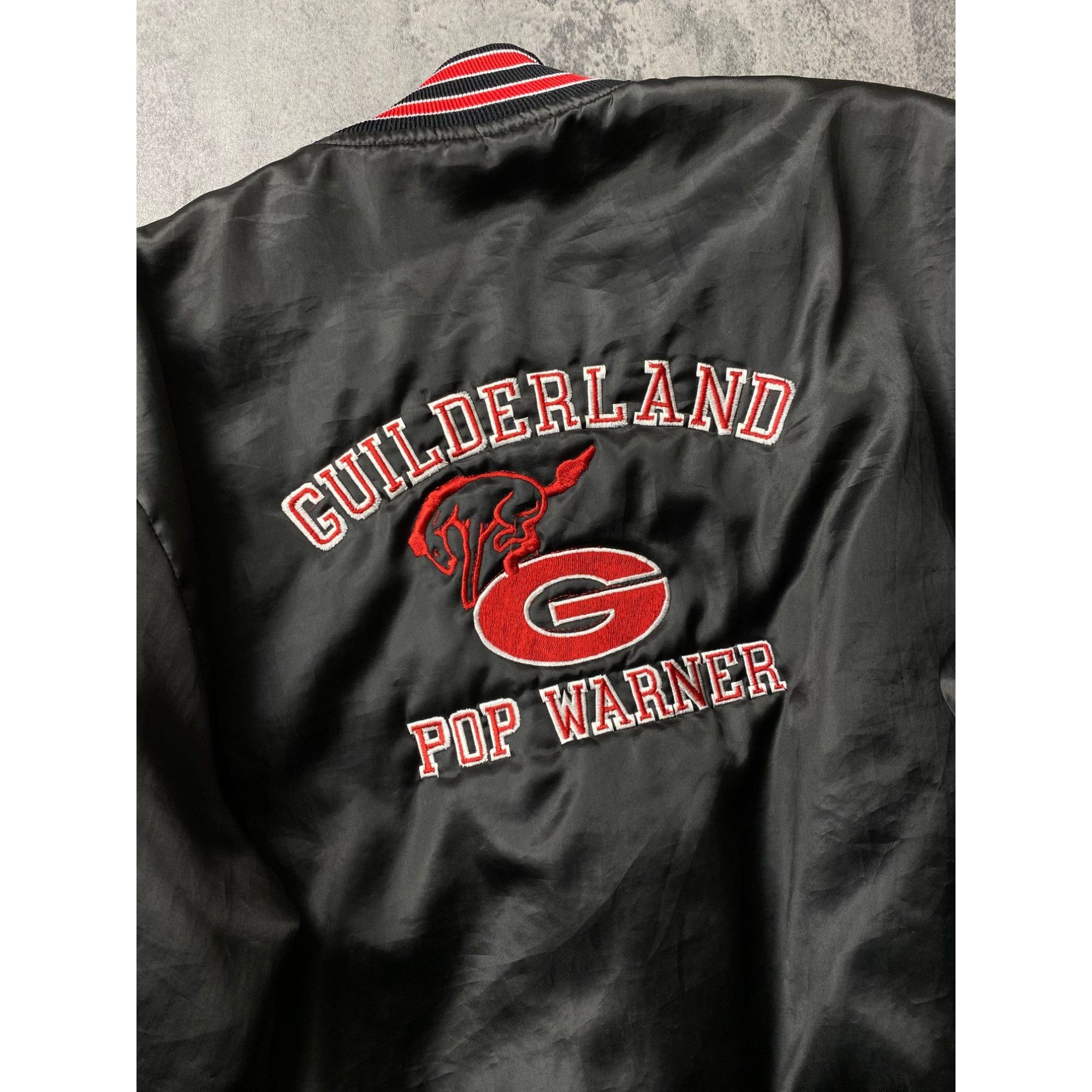 Vintage Vintage Guilderland Pop Warner Jacket Satin Snap On Size US L / EU 52-54 / 3 - 3 Thumbnail