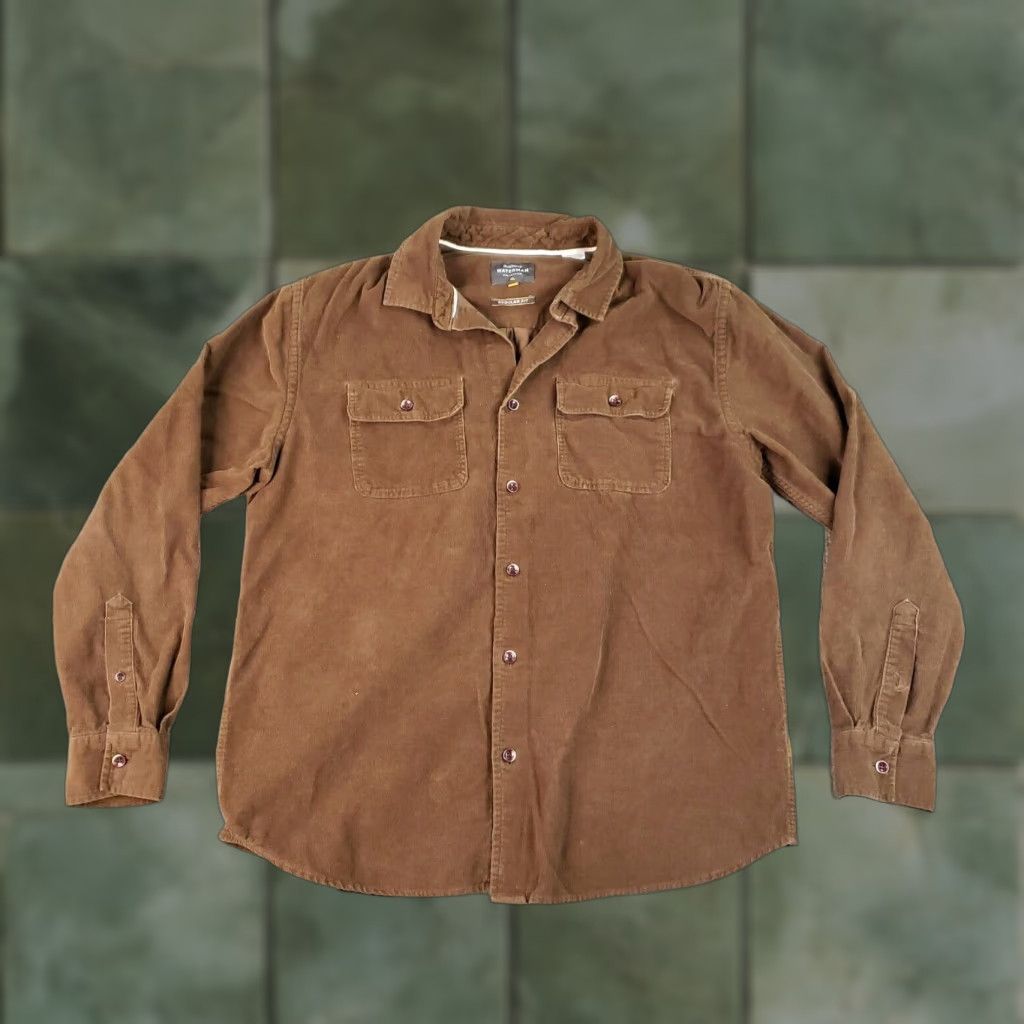Quiksilver Quiksilver Waterman Button-Up Shirt Men XL Brown Corduroy Long Sleeve Casual Travel Size US XL / EU 56 / 4 - 1 Thumbnail
