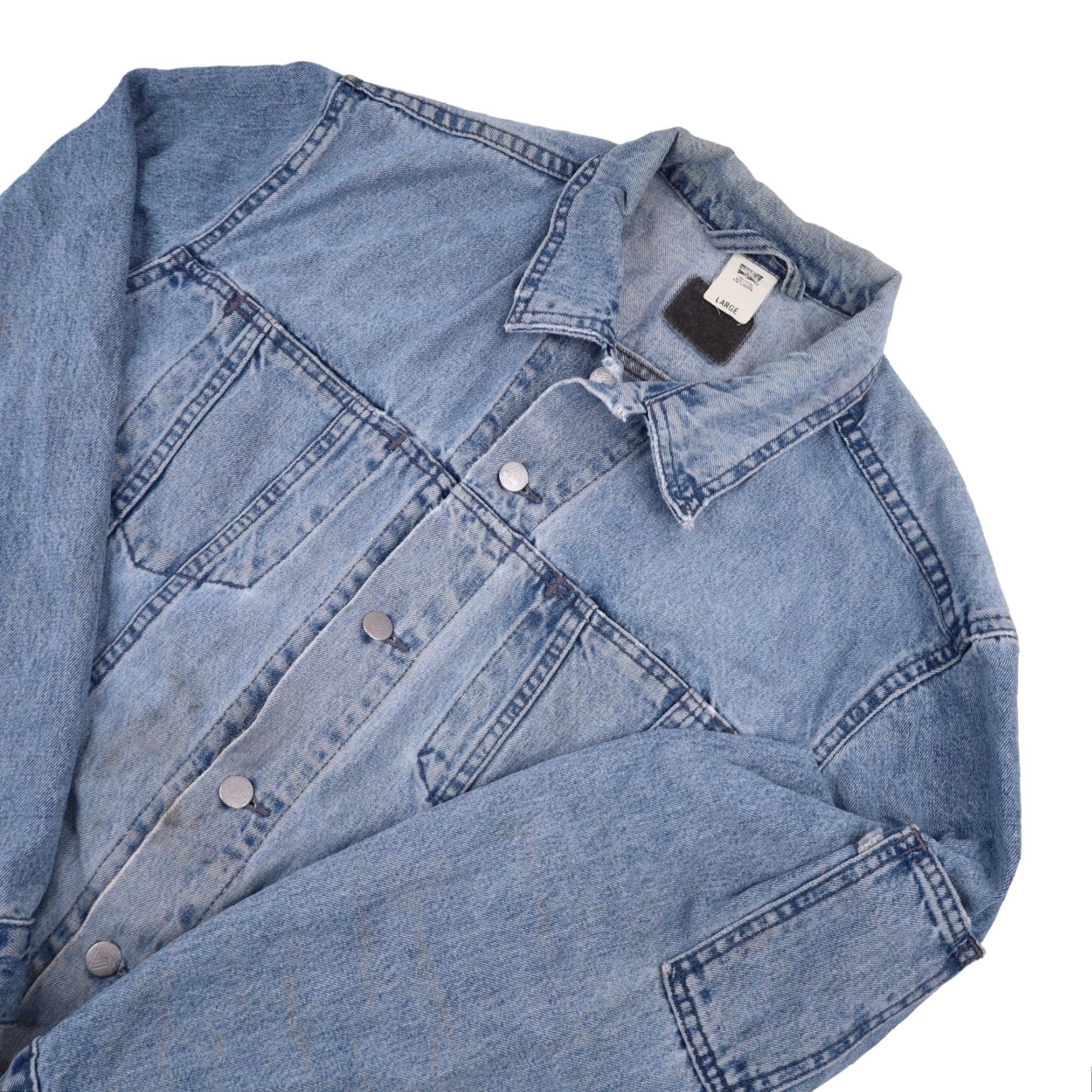 Levi's VINTAGE Levi's Silvertab Denim Jean Jacket Blue Mens Large L Regular, Jacket, Denim, 8/10, USA Made Size US 33 - 2 Thumbnail