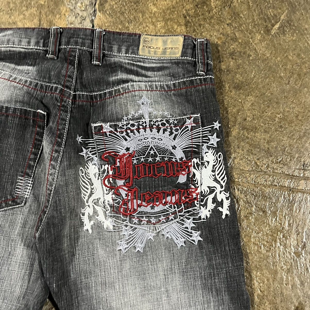 Affliction × JNCO × Vintage Crazy Vintage Y2K Baggy Jeans Embroidered Skater JNCO Style Size US 36 / EU 52 - 5 Thumbnail