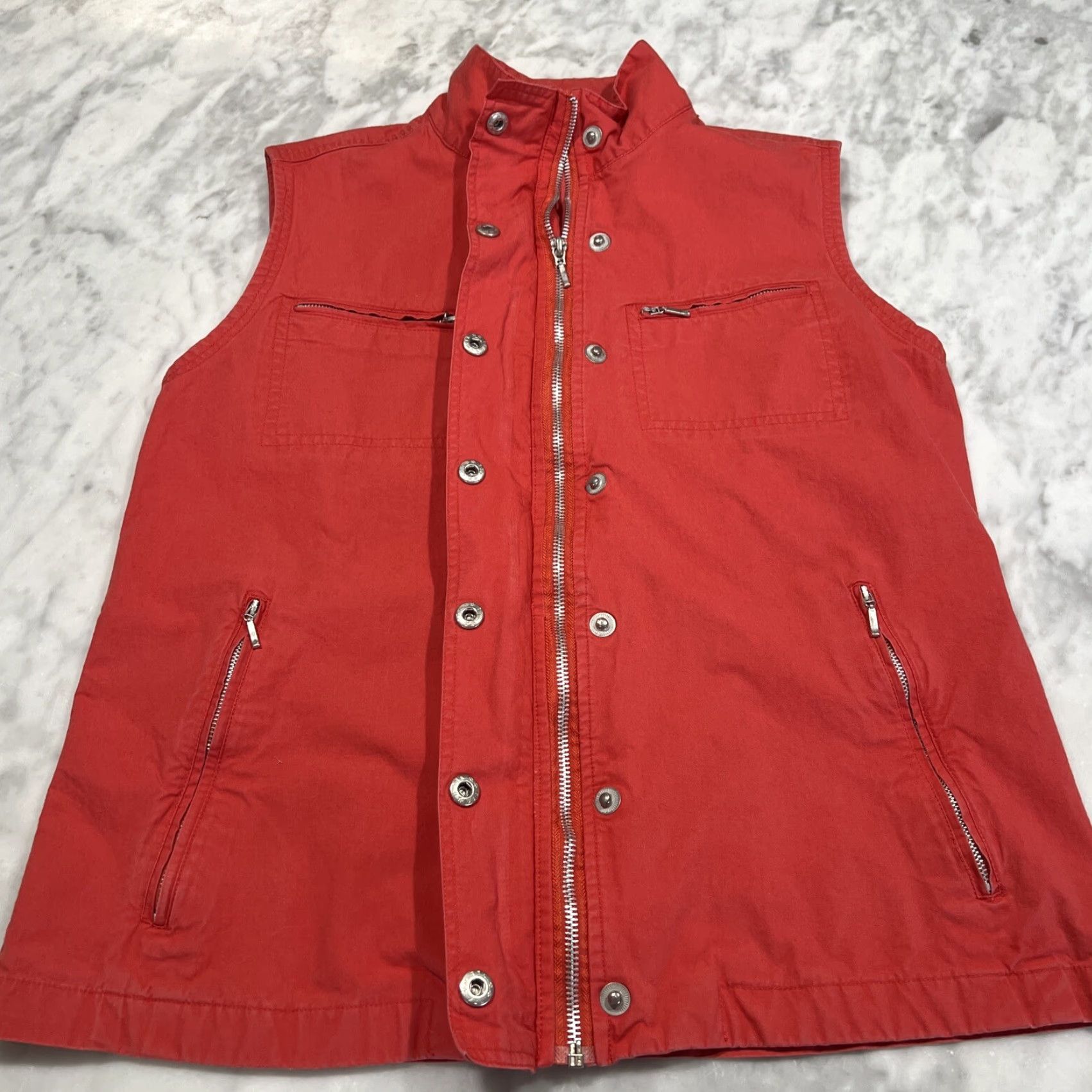 Vintage VINTAGE Scandia Woods Travel Best Vest Women’s Small Red Twill Zip Pockets Cotton Summer Spring Mid-Length Sleeveless Pockets Zipper Snaps Womens Size S / US 4 / IT 40 - 3 Thumbnail