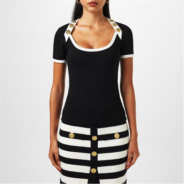 Balmain o1g2r1mq0924 T-Shirts in Black & White Size XS / US 0-2 / IT 36-38 - 3 Thumbnail
