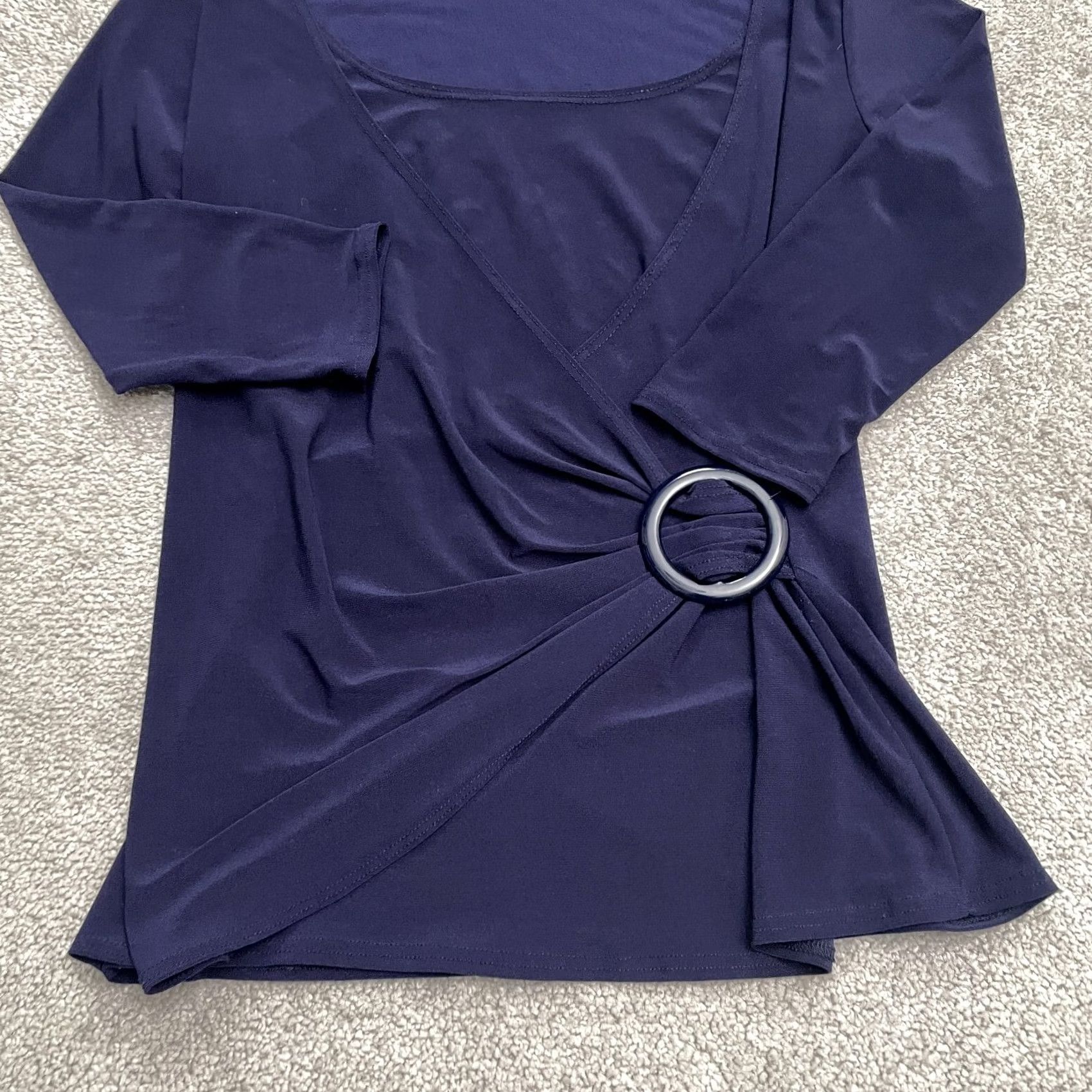Vintage Jason Maxwell Blouse Womens M Blue Long Sleeve Knit Holiday? (resolved) Size M / US 6-8 / IT 42-44 - 3 Thumbnail
