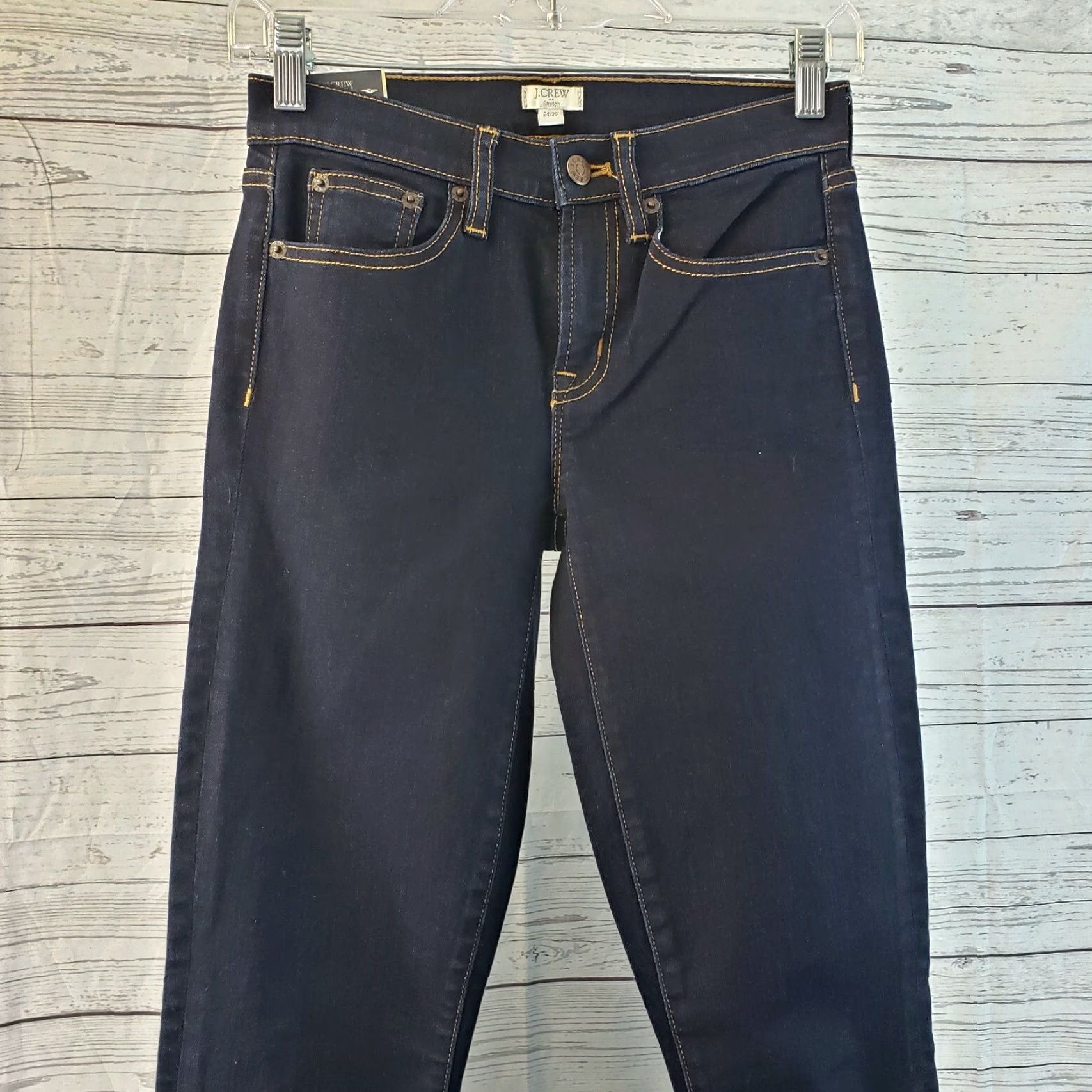 J.Crew J Crew Womens Mid Rise Skinny Jeans Sz 24 Blue Dark Wash Cotton Blend Denim Skinny 29 Inseam Mens Womens Girls Rules Size 42" / US 20 - 2 Thumbnail