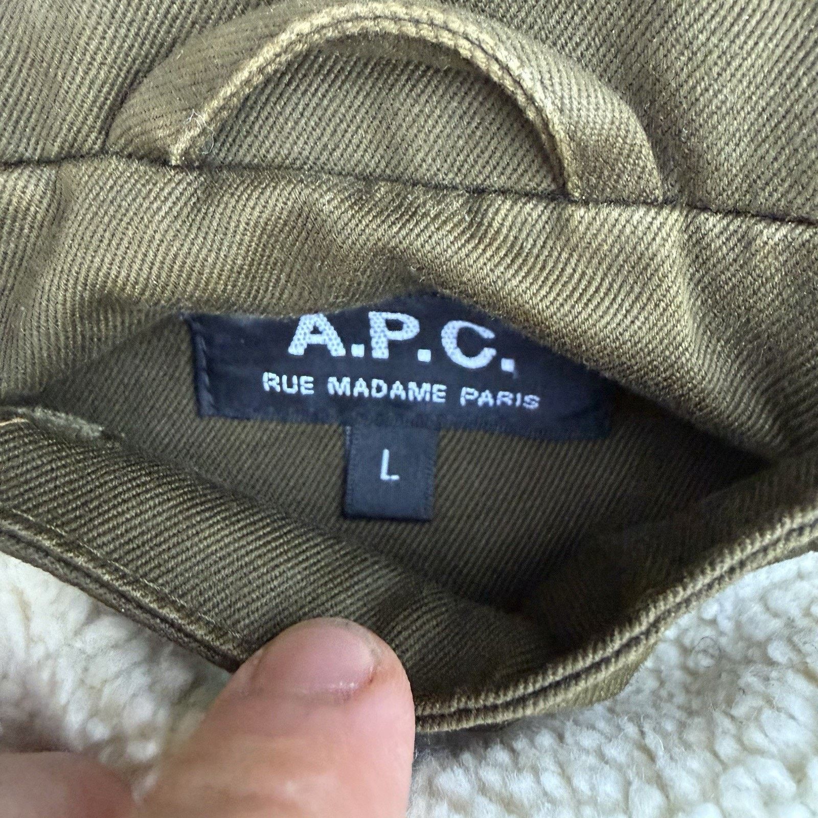A.P.C. APC M-1943 Olive Green Field Jacket Large US Army Military Size US L / EU 52-54 / 3 - 5 Thumbnail