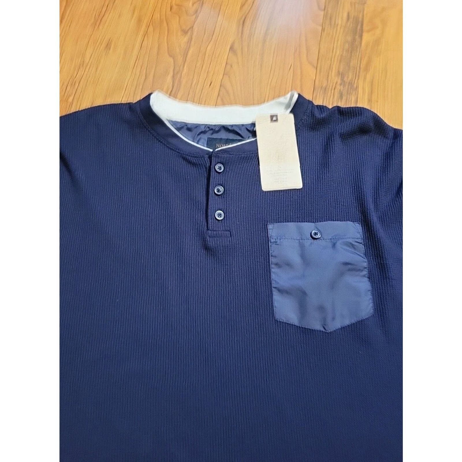 Nomad Nomad Shirt 2XL Longsleeve Navy Henley Cotton Blend NWT 50 in Chest Button-Up Pockets Outdoors Mens Big & Tall Size US XXL / EU 58 / 5 - 2 Thumbnail