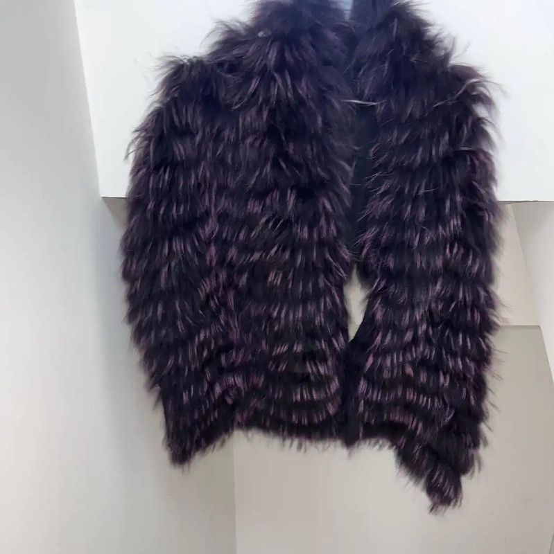 Lanvin Lanvin Purple Rabbit Fur Cardigan for Women 0089 Size L / US 10 / IT 46 - 1 Thumbnail