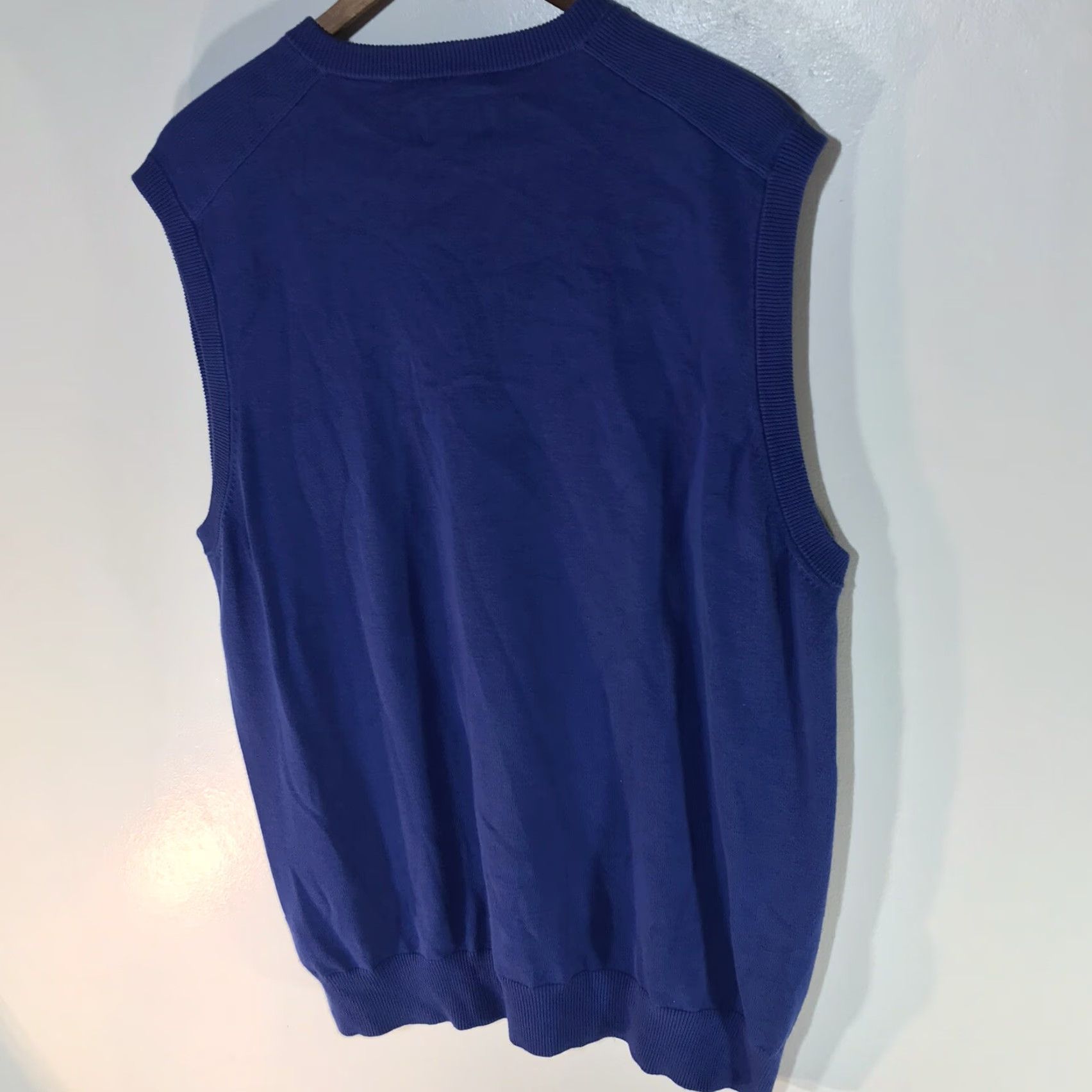 Chaps Chaps Men's Blue Cotton Sweater Vest Sleeveless V-Neck Regular Fit Fall Winter 100% Cotton Size US L / EU 52-54 / 3 - 5 Thumbnail