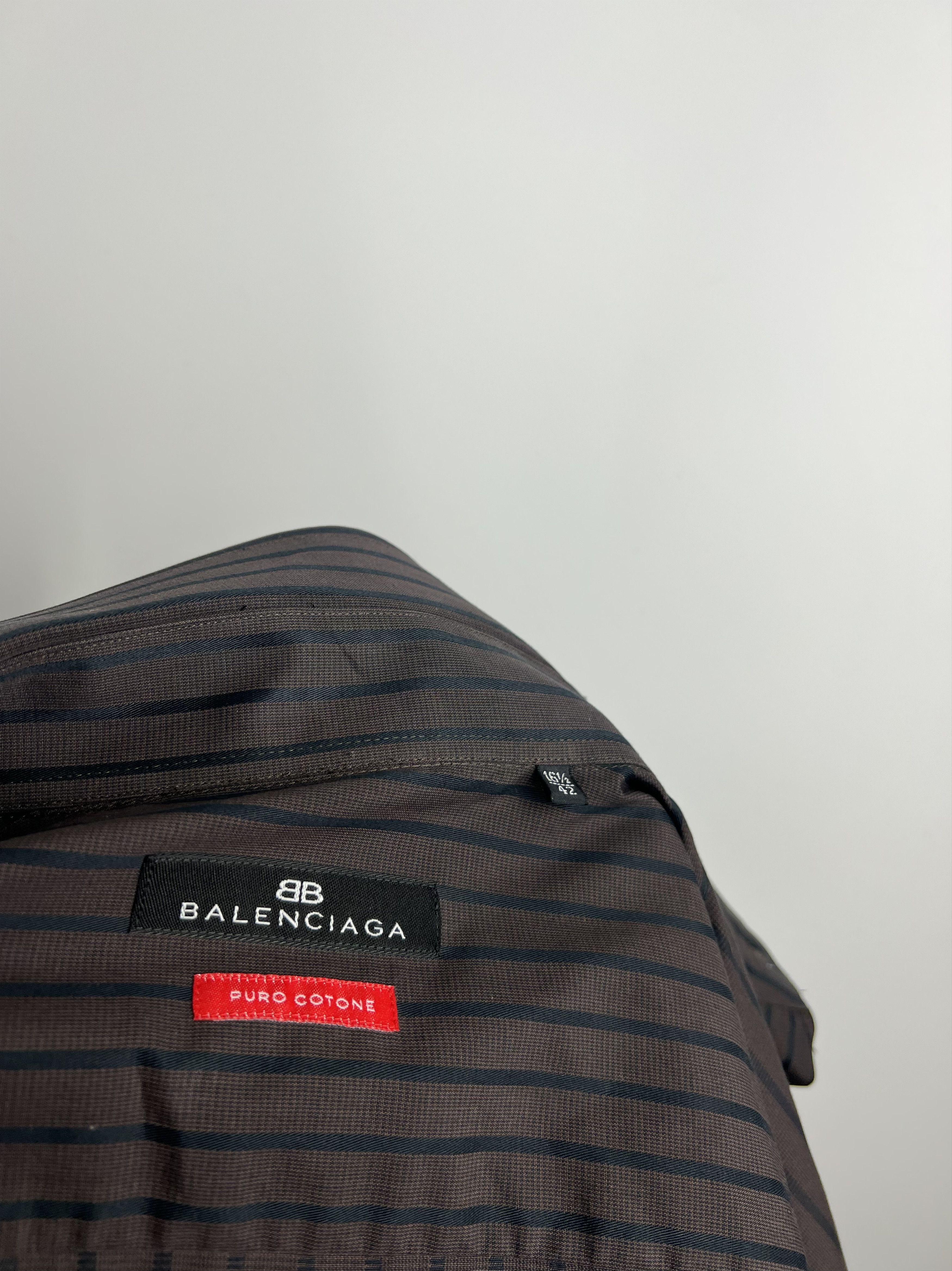 Balenciaga Balenciaga Men's Striped Cotton Button Up Shirt Size 16.5/42 Size US L / EU 52-54 / 3 - 6 Thumbnail