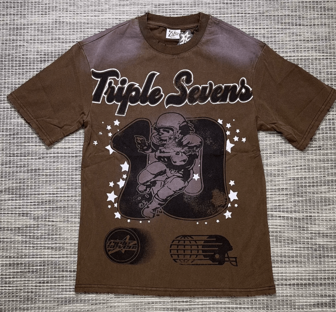 TRIPLE SEVENS Triple Sevens Brown Allstar Football Tee Size US XL / EU 56 / 4 - 1 Thumbnail