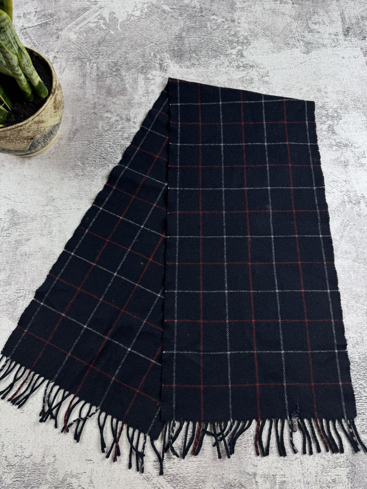 Burberry Burberrys London Vintage Cashmere Luxury Blue England Brown Nova Check Scarf Size ONE SIZE - 4 Thumbnail