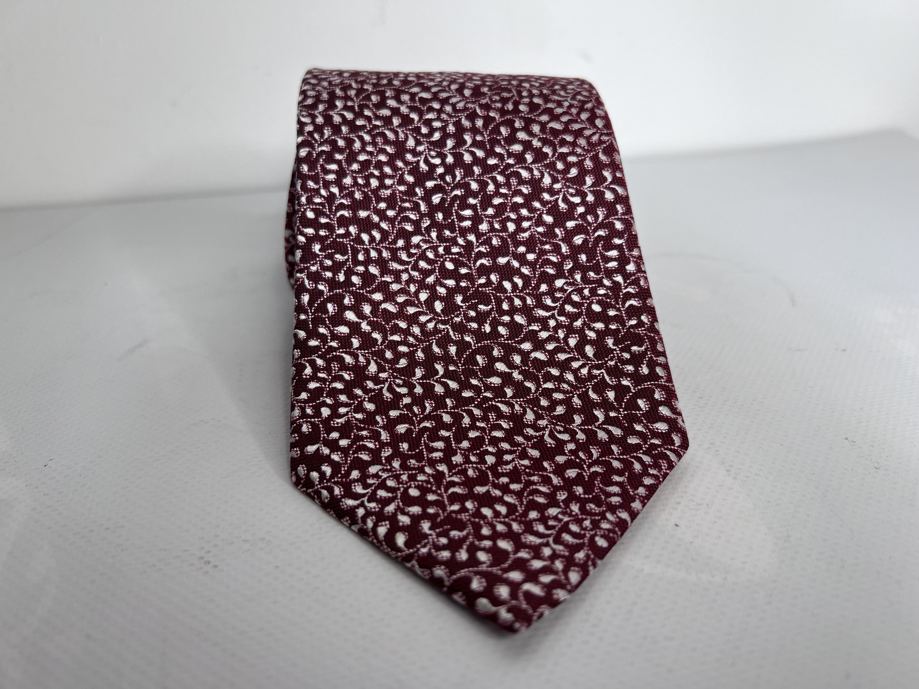 Ermenegildo Zegna ERMENEGILDO ZEGNA SILK NECK TIE ITALY LUXURY FLORAL RED Size ONE SIZE - 2 Thumbnail