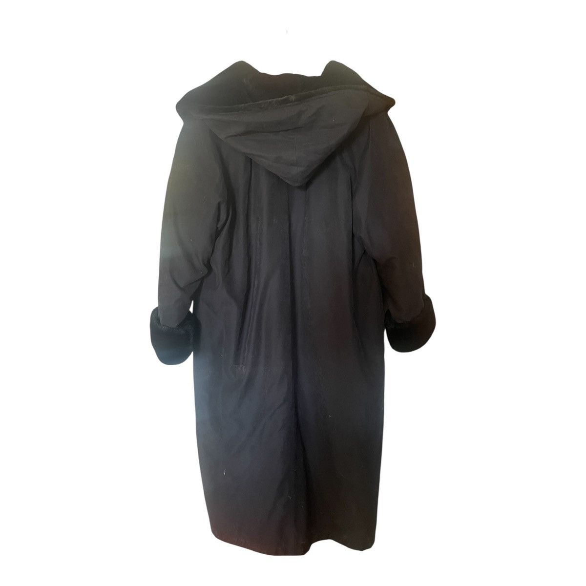 Other Vintage Women’s Apropos Black Faux Fur Lined Long Raincoat Size L / US 10 / IT 46 - 3 Thumbnail