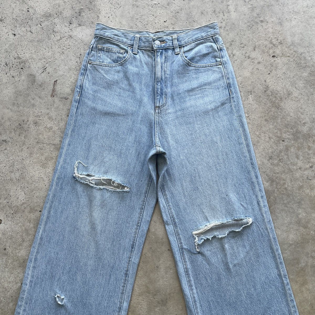 Japanese Brand Vintage Japanese Distressed FLARE Jeans Faded Denim Pants Size US 28 / EU 44 - 3 Thumbnail