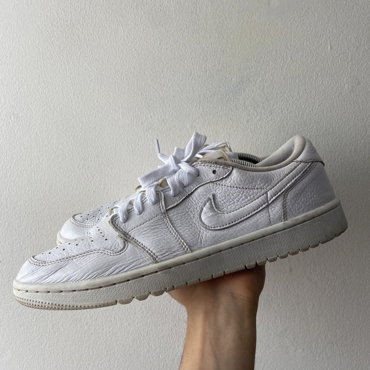 Jordan Brand Jordan 1 Retro Low Golf Triple White Size US 11.5 / EU 44-45 - 10 Thumbnail
