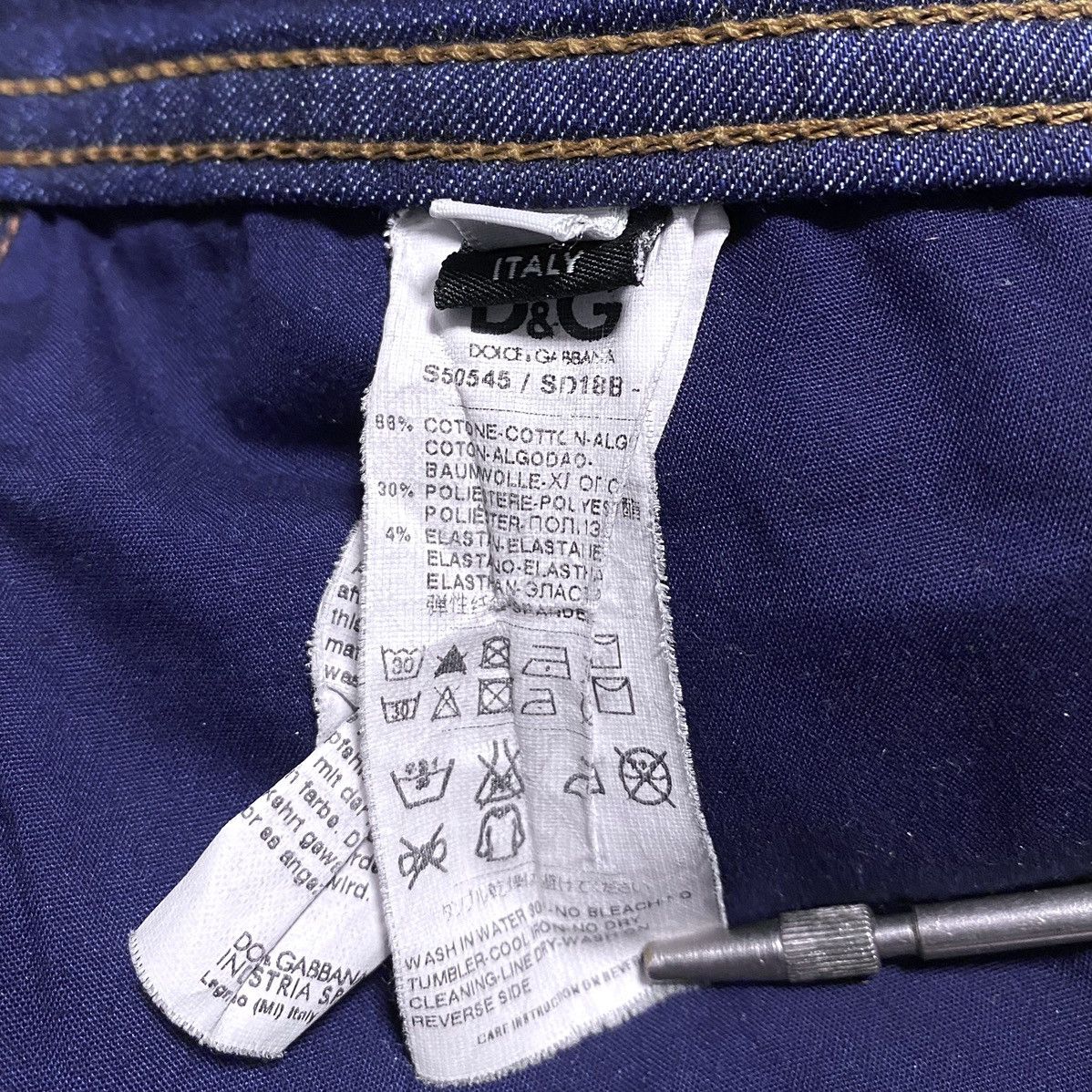 Dolce & Gabbana D&G Woman Wonder Dark Blue Tight Fit Jeans Denim Luxury Size 25" / US 0 / IT 36 - 15 Thumbnail