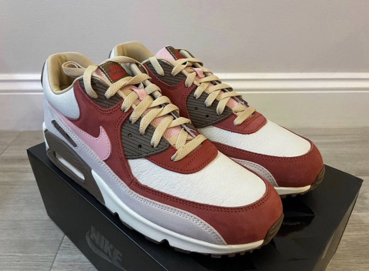 Nike DQM Nike Air Max 90 Bacon Sail Sheen Straw Medium Brown 12 Size US 12 / EU 45 - 4 Thumbnail