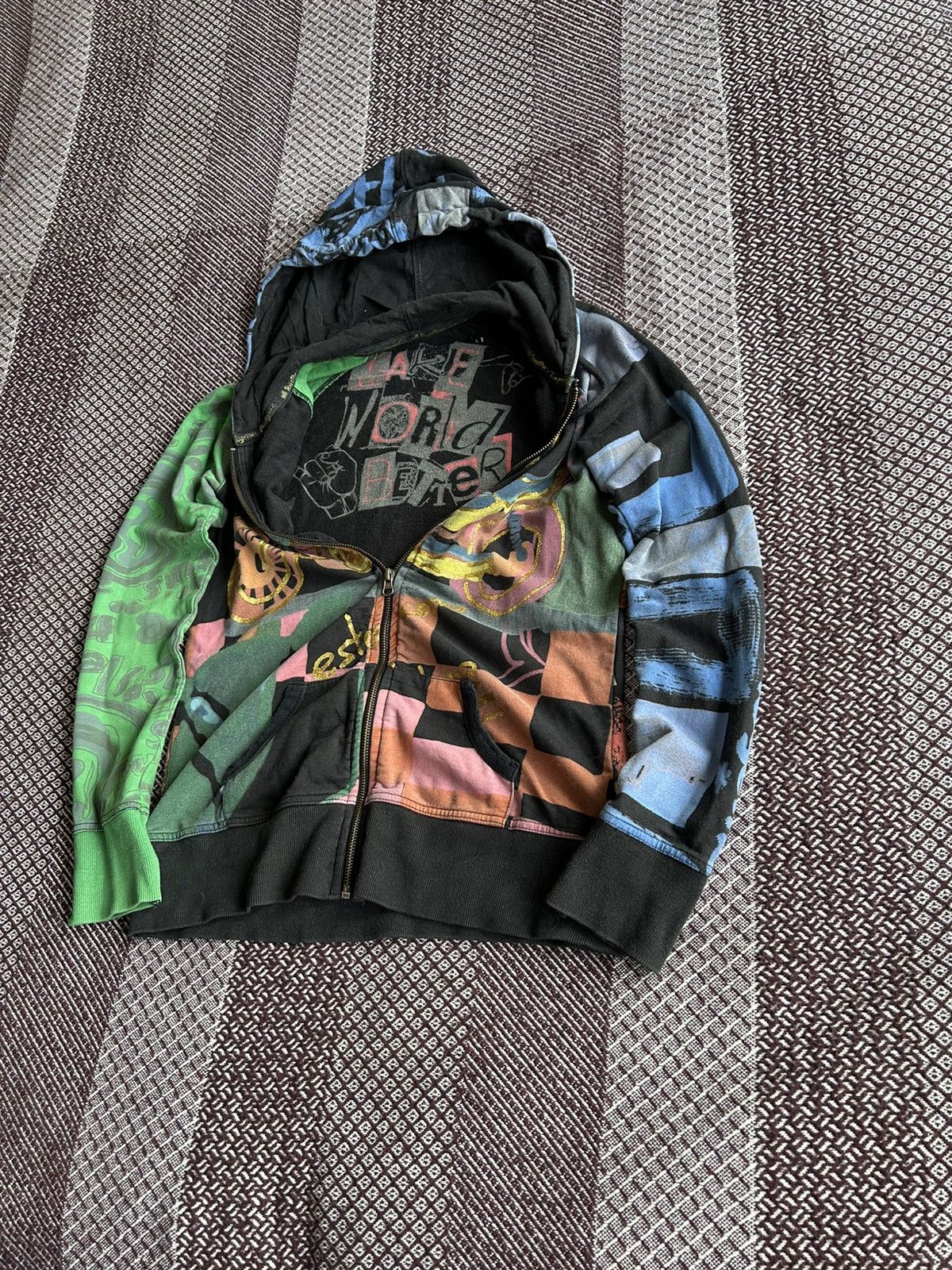 Japanese Brand × Vintage Vintage 90s Art Zip Up Hoodie Streetwear Size S Size S / US 4 / IT 40 - 8 Thumbnail