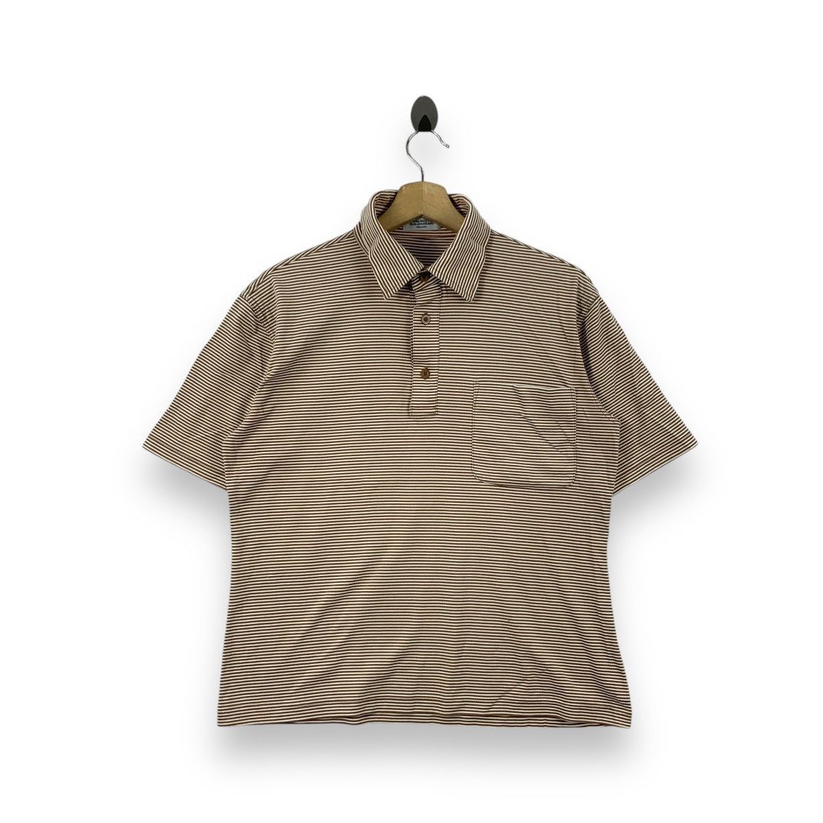Vintage Vintage MAURIZIO BALDASSARI MILANO Striped Polo Tee Shirt Size M / US 6-8 / IT 42-44 - 1 Thumbnail