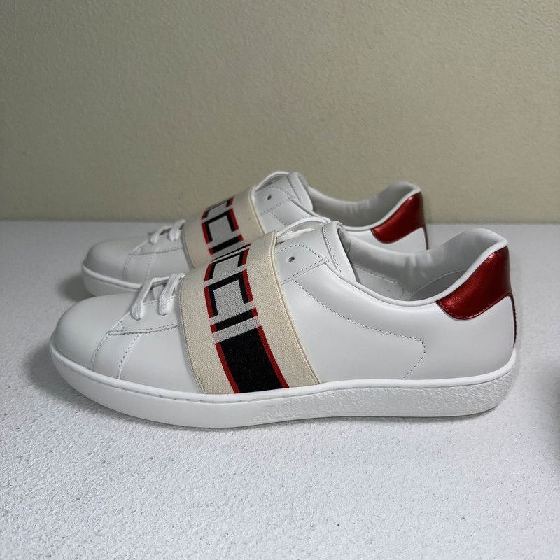 Gucci Gucci Ace White Leather Fashion Sneakers - Size US 7.5 / EU 40-41 - 1 Thumbnail