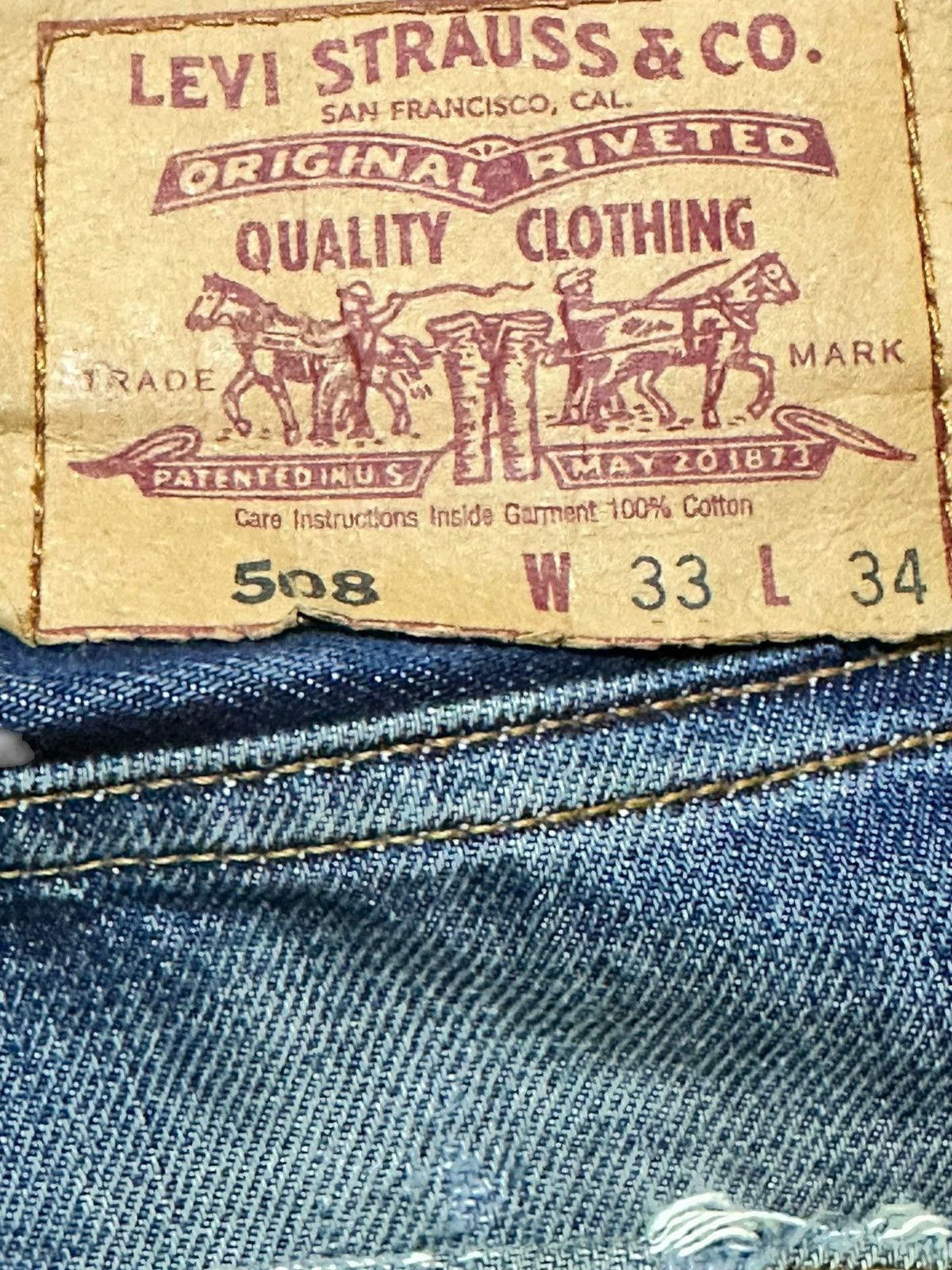 Levi's Vintage Clothing Vintage Levi’s 508 Mudwash Ripped Distressed Denim Size US 33 - 7 Thumbnail