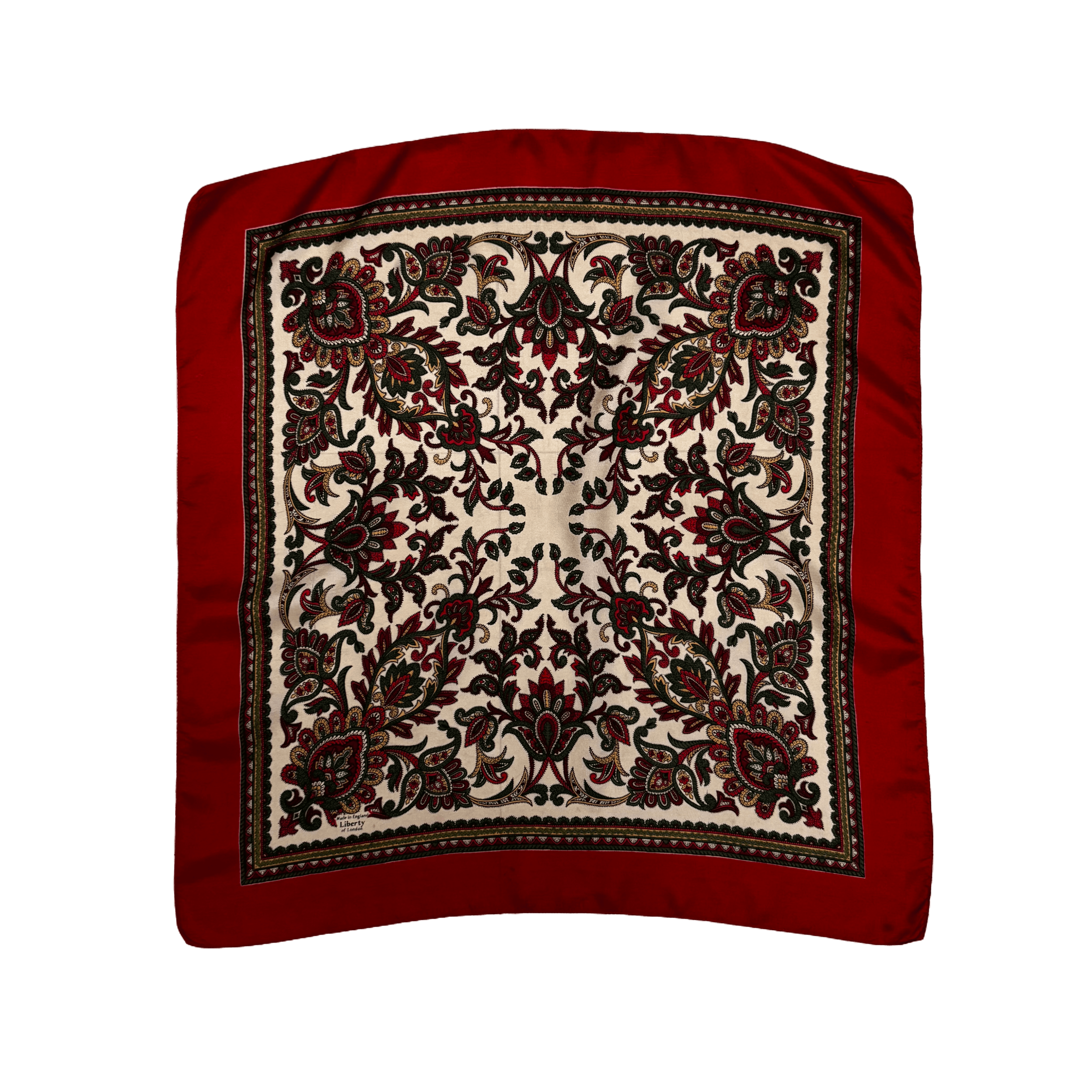 Liberty × Liberty London 100% Authentic Vintage Red Silk Floral Scarf Size ONE SIZE - 1 Thumbnail